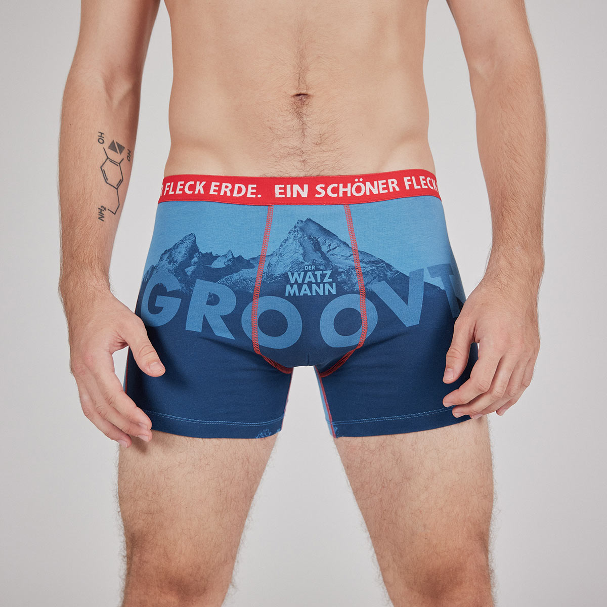 Boxershorts "Der Watzmann groovt" himmelblau, Herren