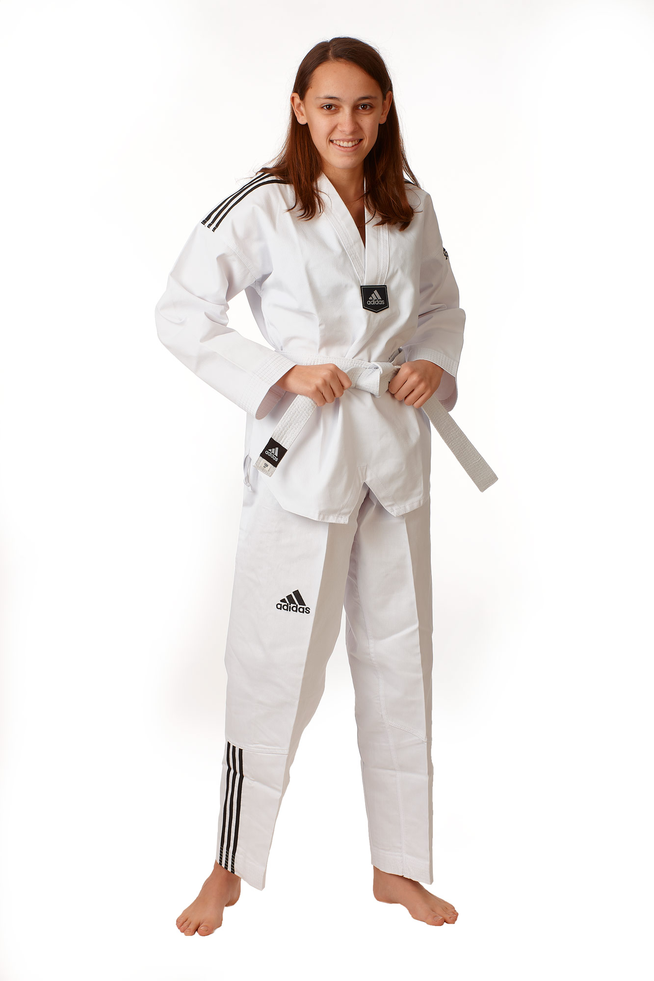 adidas TKD dobok adi club ADITCB02 white collar / black stripes