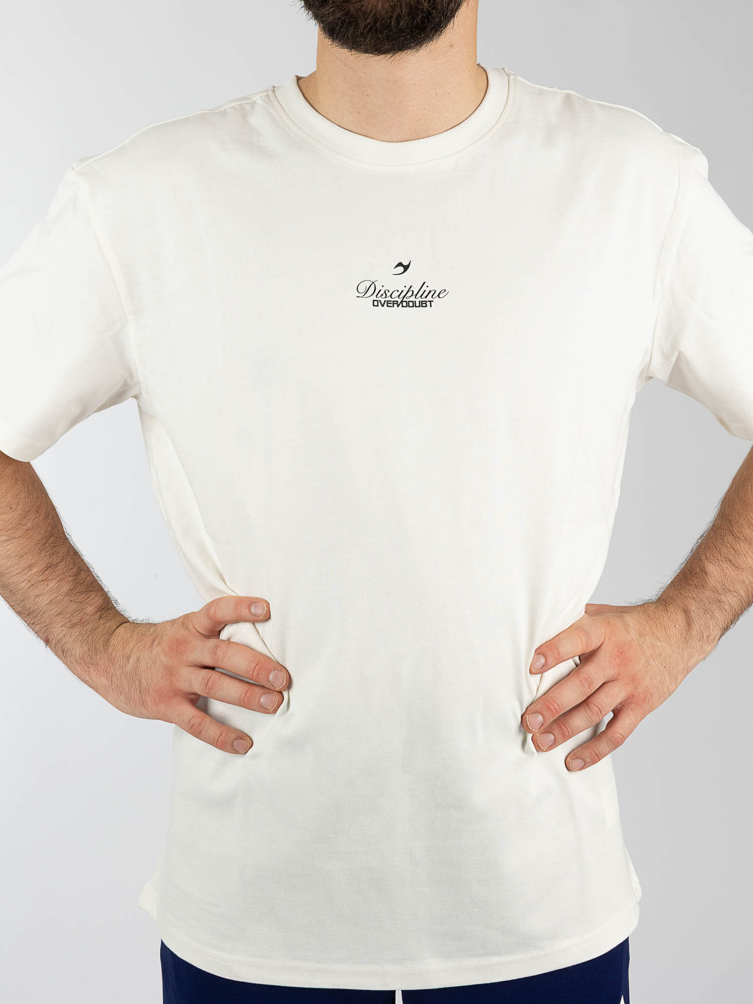 Tee, Weißes T-Shirt, Logo-Text, Kurze Ärmel, Rundhals
