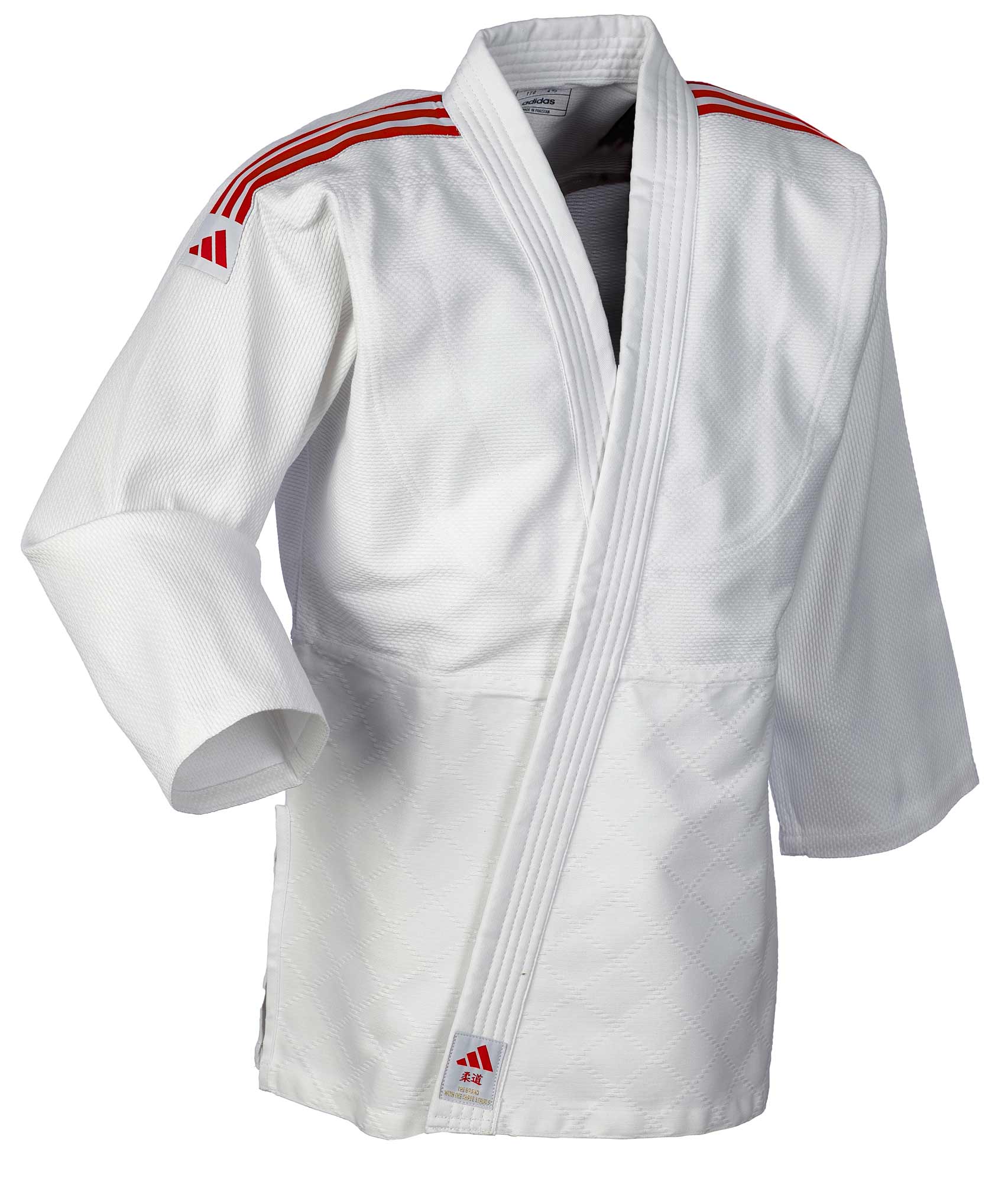 adidas Judo Anzug Club weiB rote Streifen J350