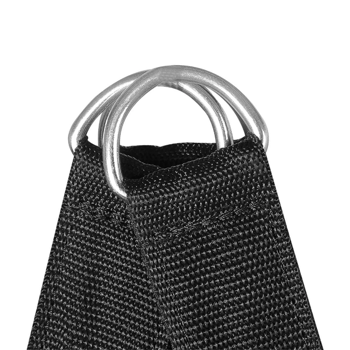 Accessoire, Schlossverschluss, Metallringe, Schwarze Tasche, Gewebe, Griff aus Metall