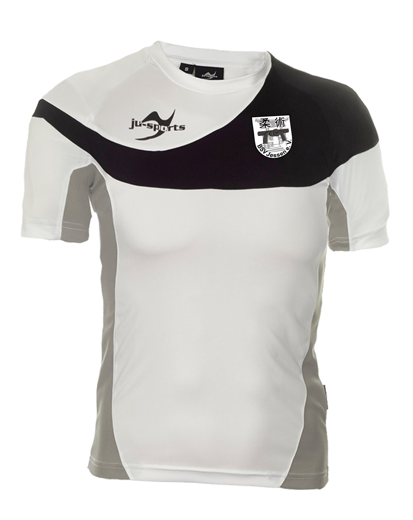 Kurzarm, Grauwweiß, Trikot, Rundhals, Sportshirt
