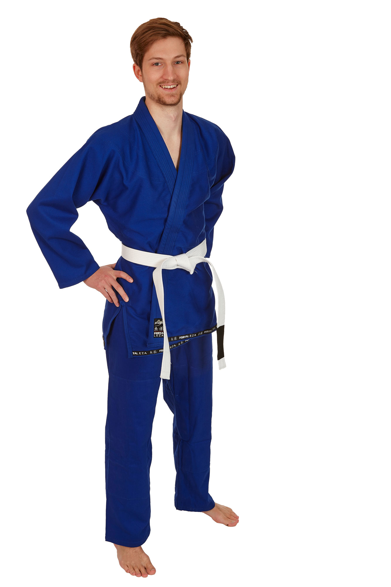 BJJ Starter Gi Fortaleza blau + BJJ Gürtel weiß