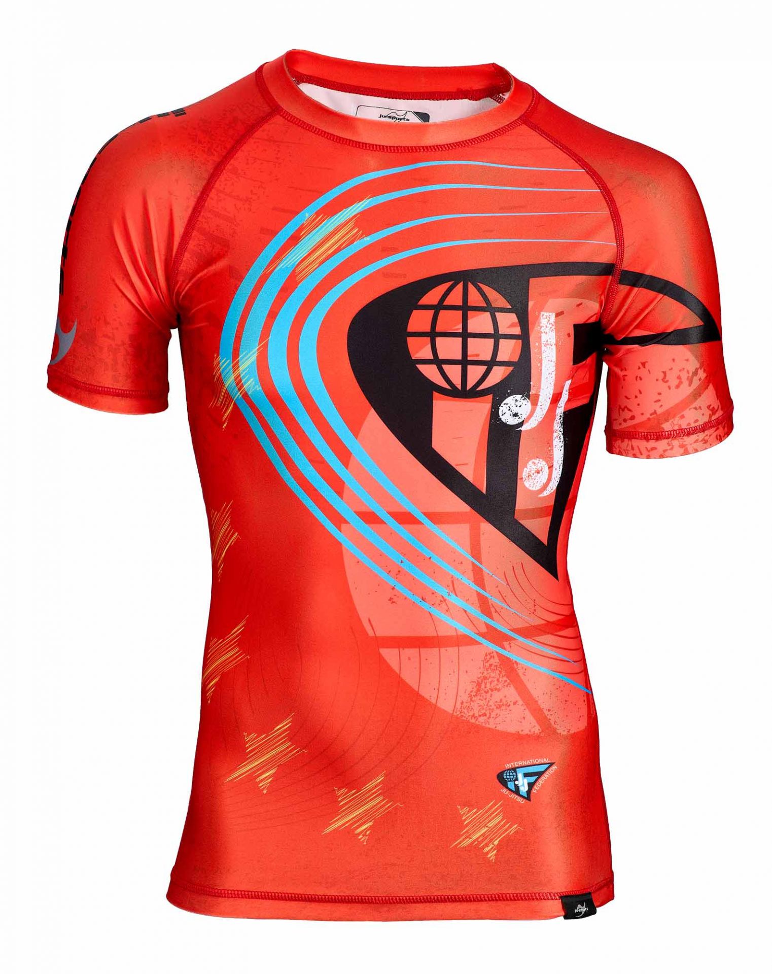 Rashguard shortsleeve red - JJIF approved with national code