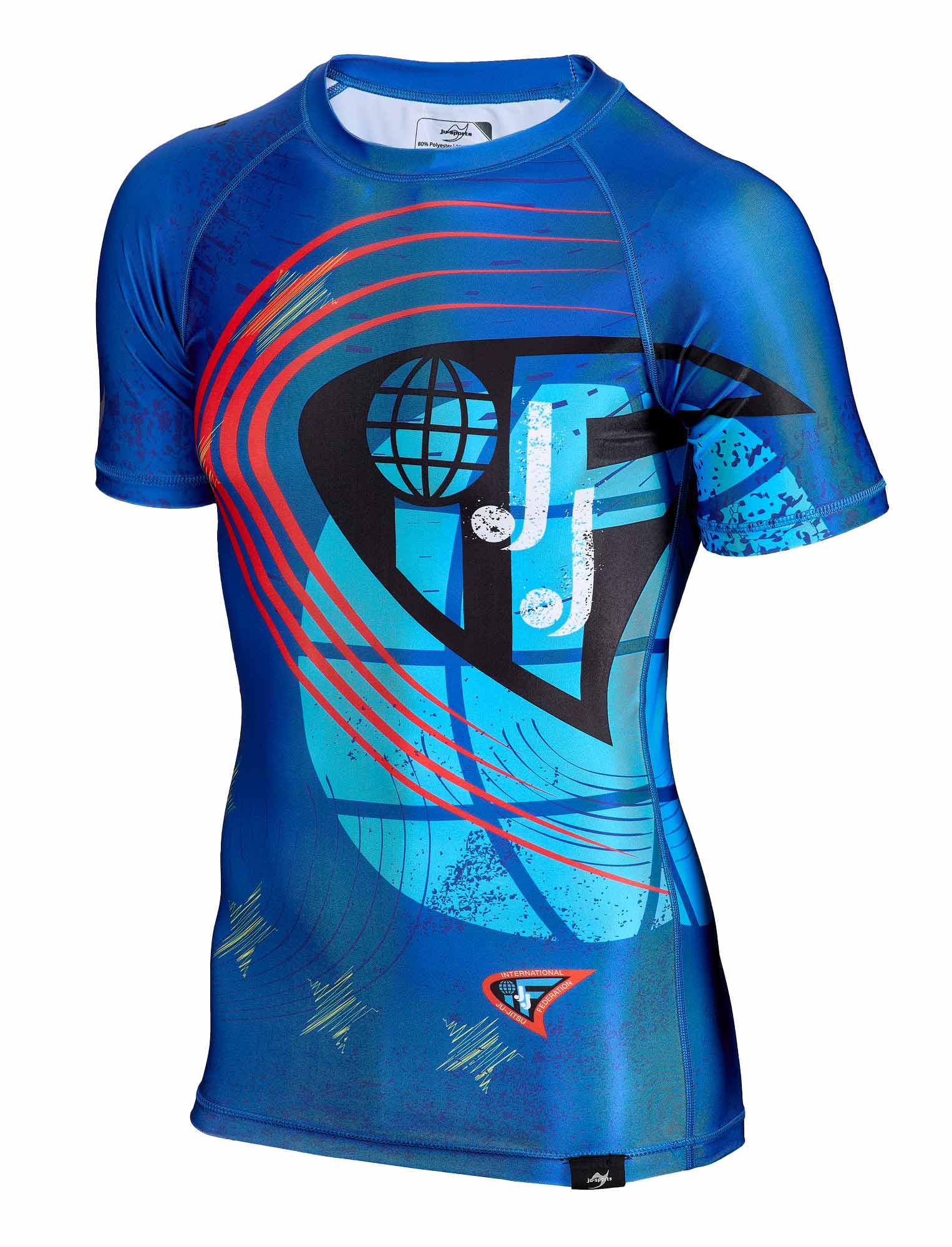 Rashguard shortsleeve blue - JJIF approved 