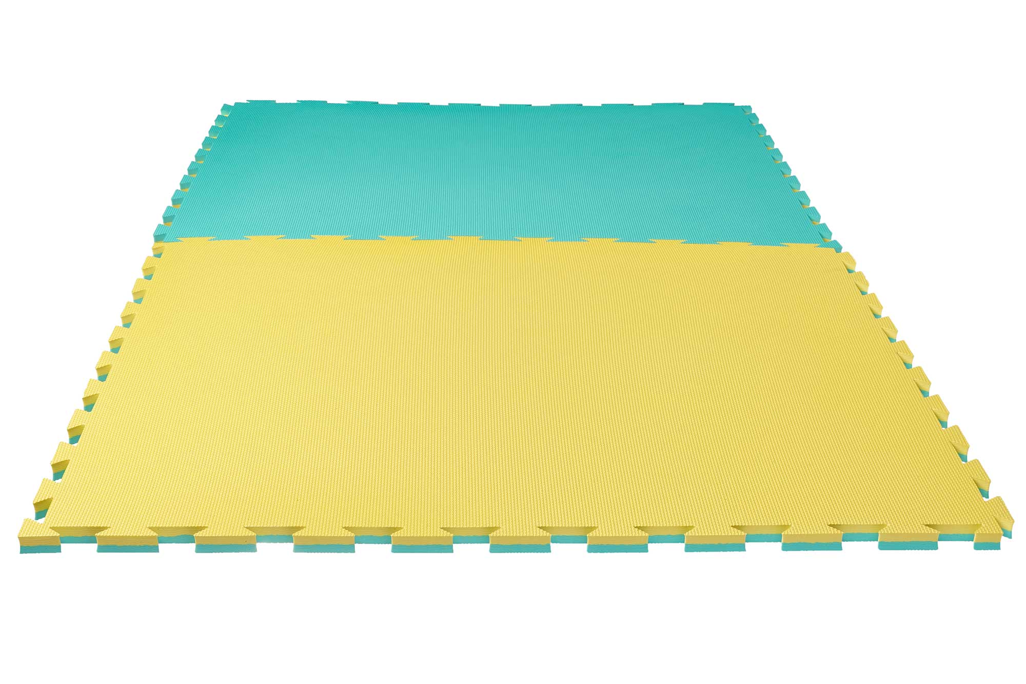 Reversible Jigsaw Mat Pro Grappling Crosstexture 1 m x 1 m x 2 cm yellow/green