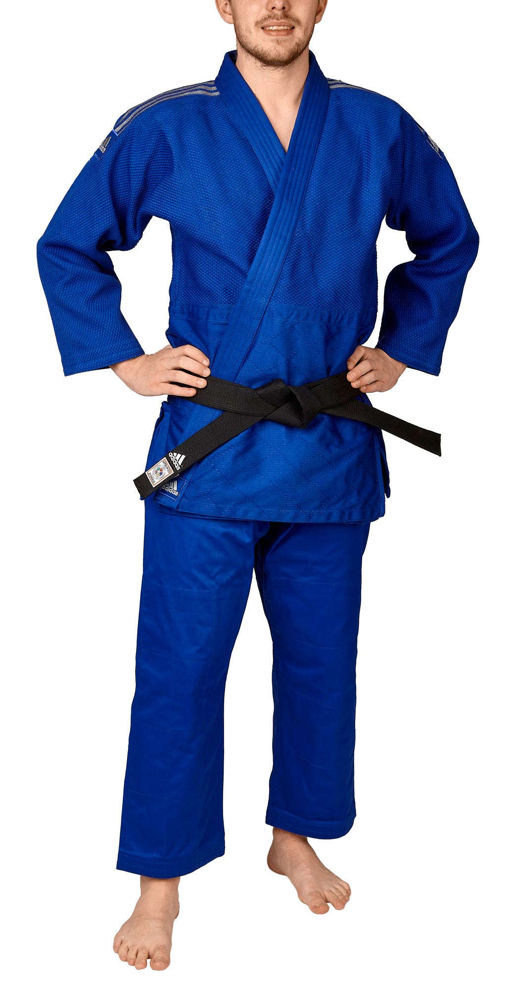 adidas judo gi Contest J650 blue/silver stripes