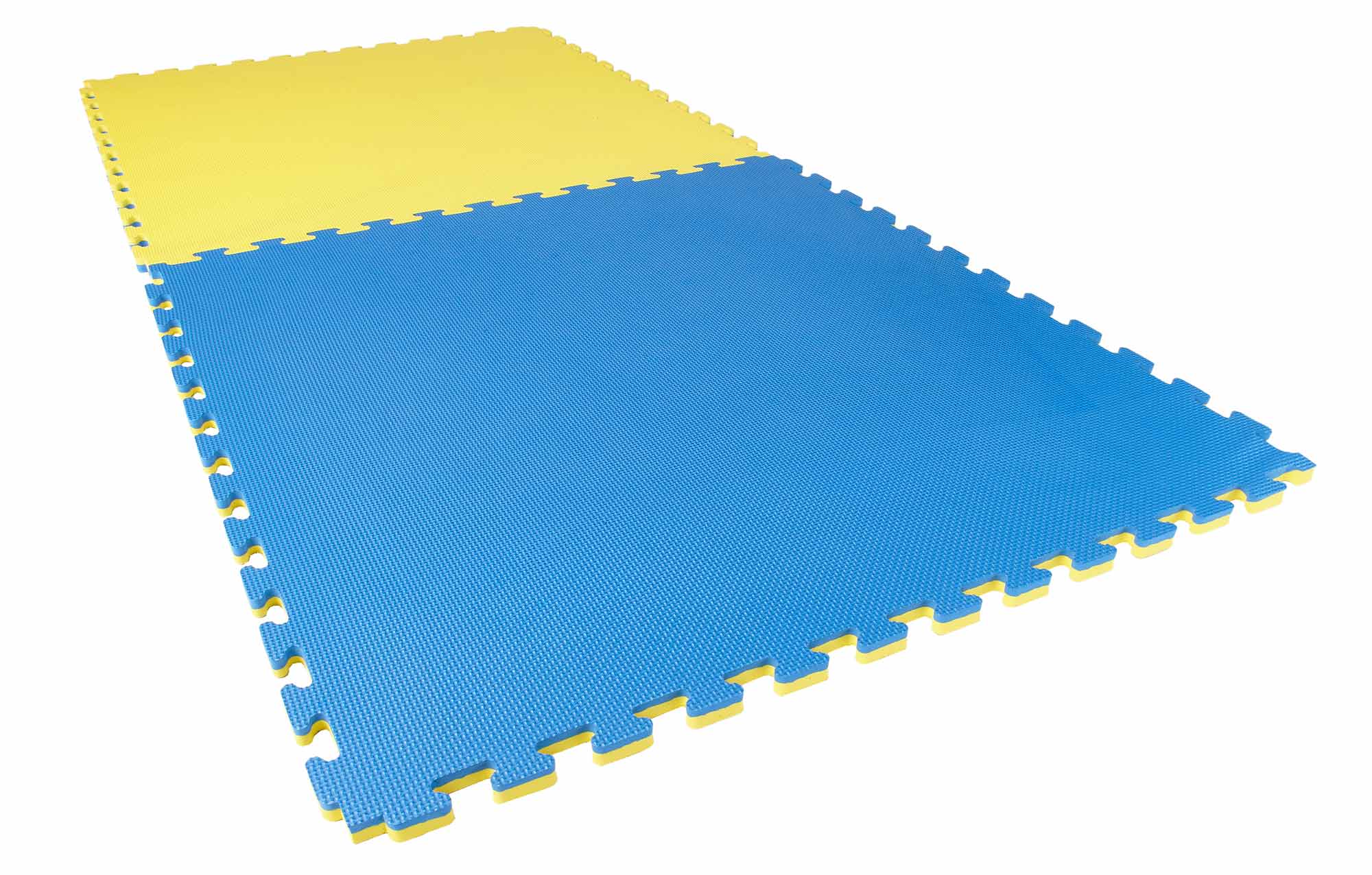 Reversible Jigsaw Mat Econo Crosstexture 1 x 1 m x 2 cm blue/yellow