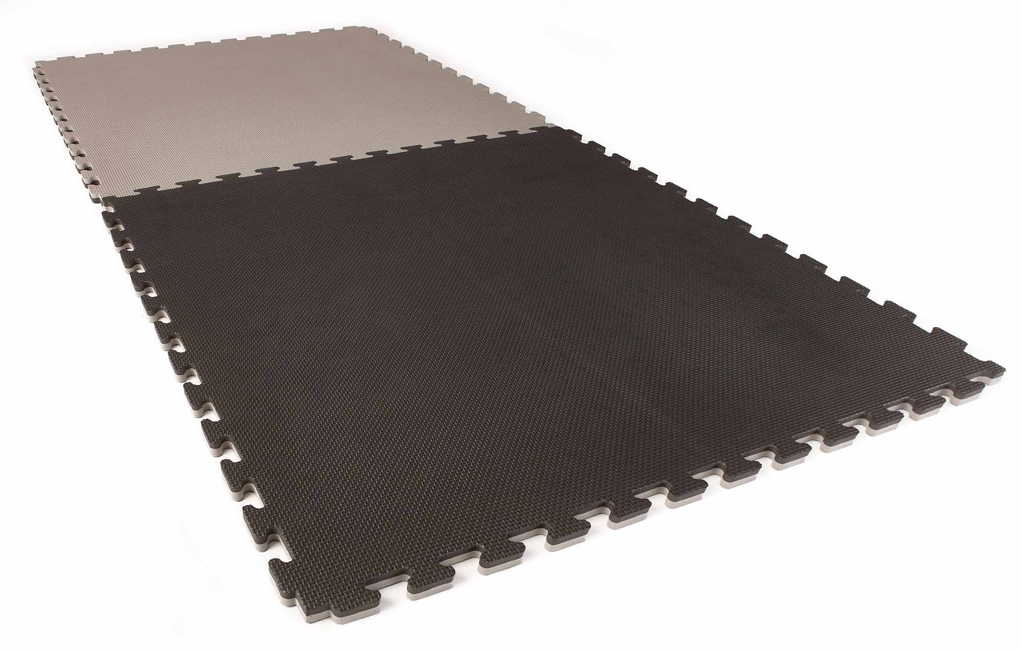 Puzzlematte Econo 2 cm Crosstexture schwarz/grau Wendematte