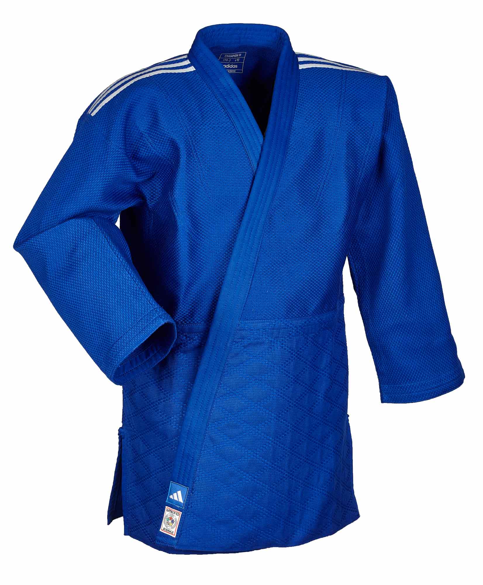 adidas Judojacke CHAMPION III IJF - Model 1 JIJFB-JAC blau / weiße Streifen