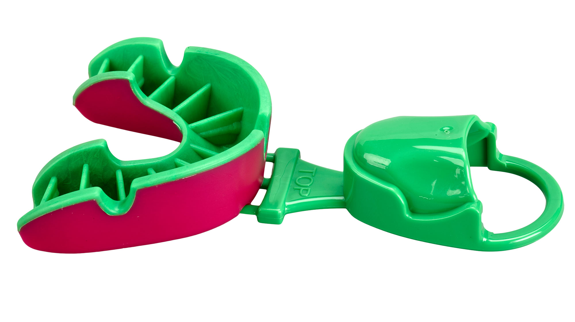 OPRO Mouthguard Silver Level Junior pink/ fluorescent green