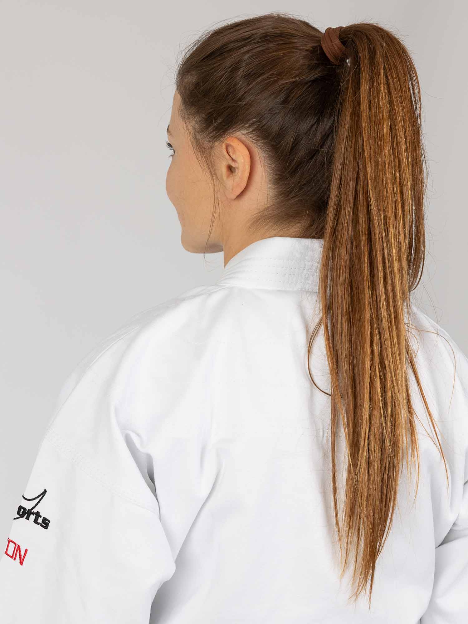 haare, ponytail, karategi, kimono, karategi