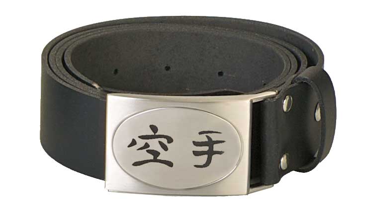 Leather Belt Karate Kanji