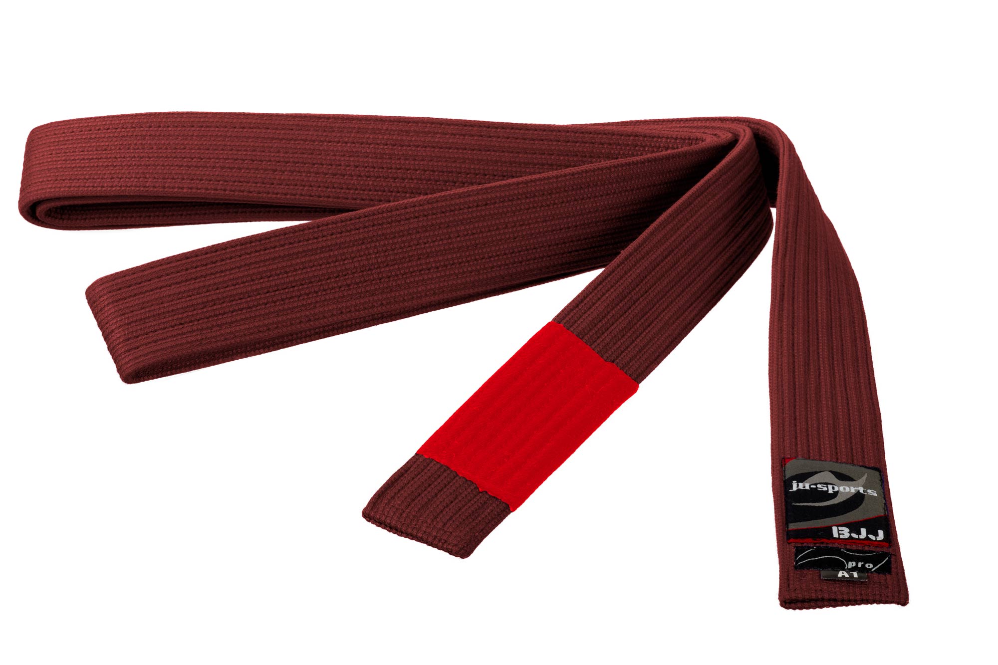 BJJ Premium belt pearl brown - Instructor - red bar