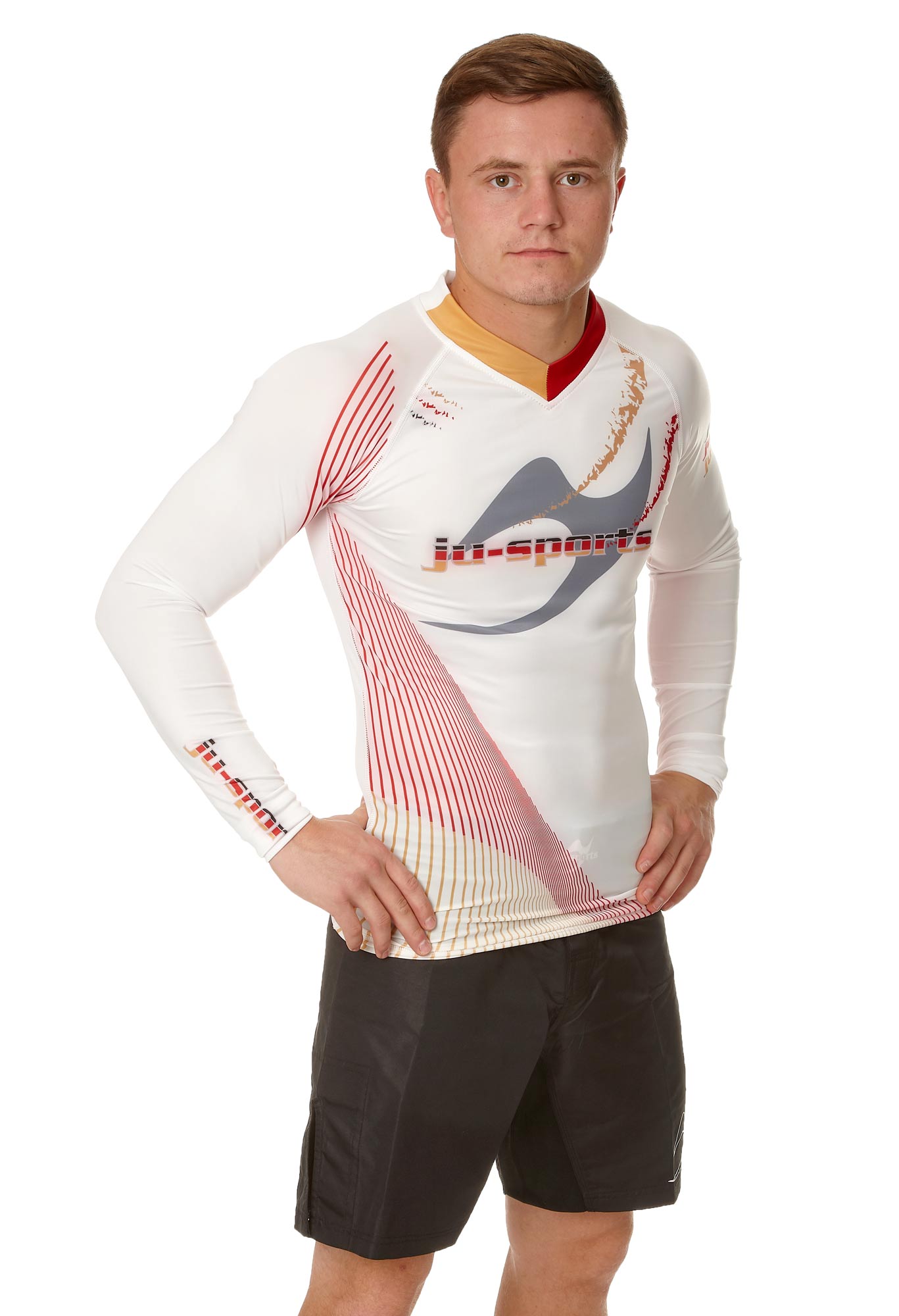 Rashguard Pro C18 Germany kurzarm weiß