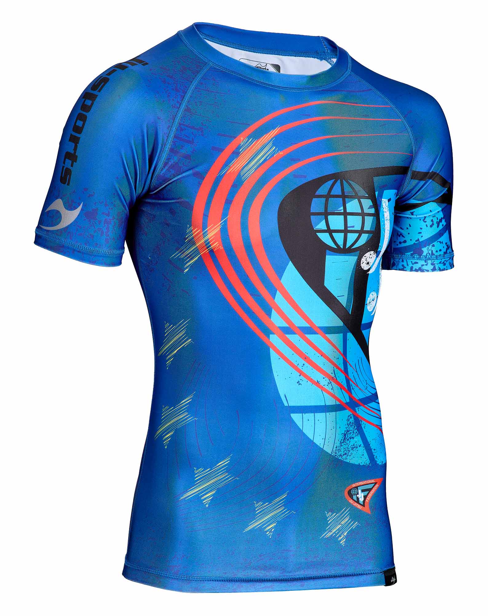 Rashguard shortsleeve blue - JJIF approved 