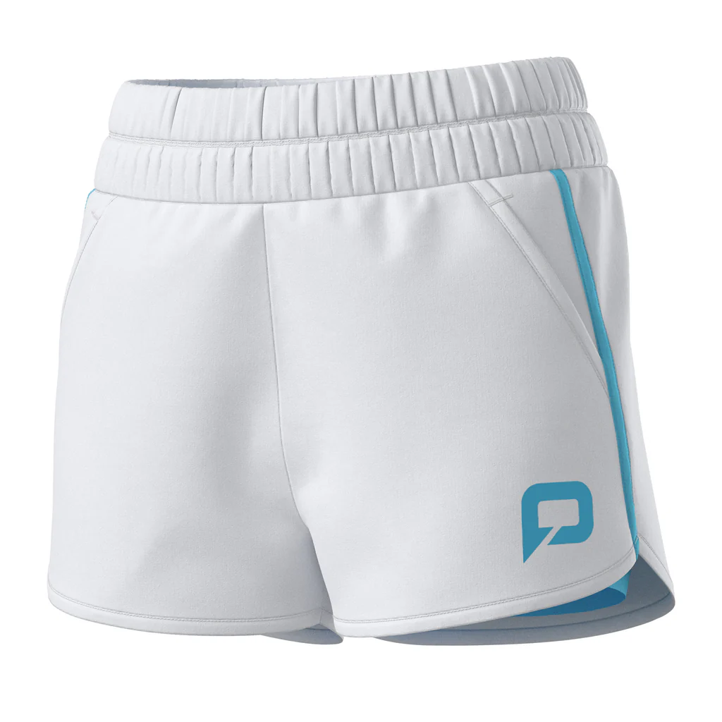 Pallap women's technical shorts white/cyan blue