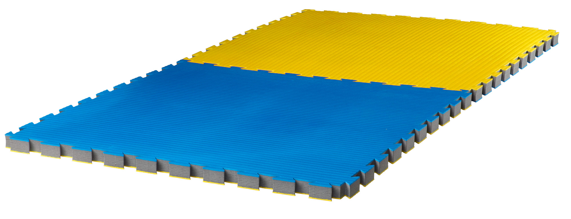Reversible Jigsaw Mat Pro Tatami 1 m x 1 m x 4 cm blue/yellow