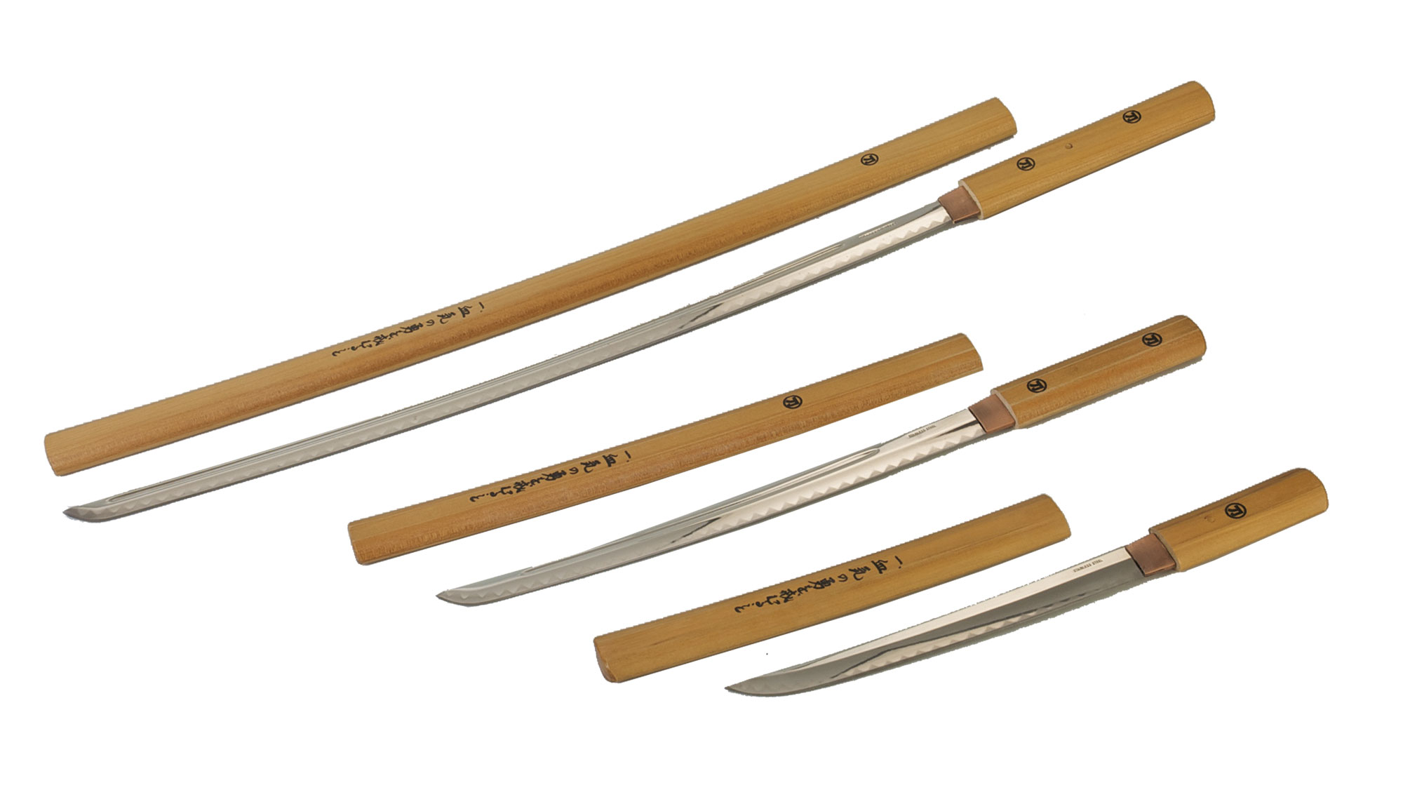 Japanese Swords with Wooden Sayas
