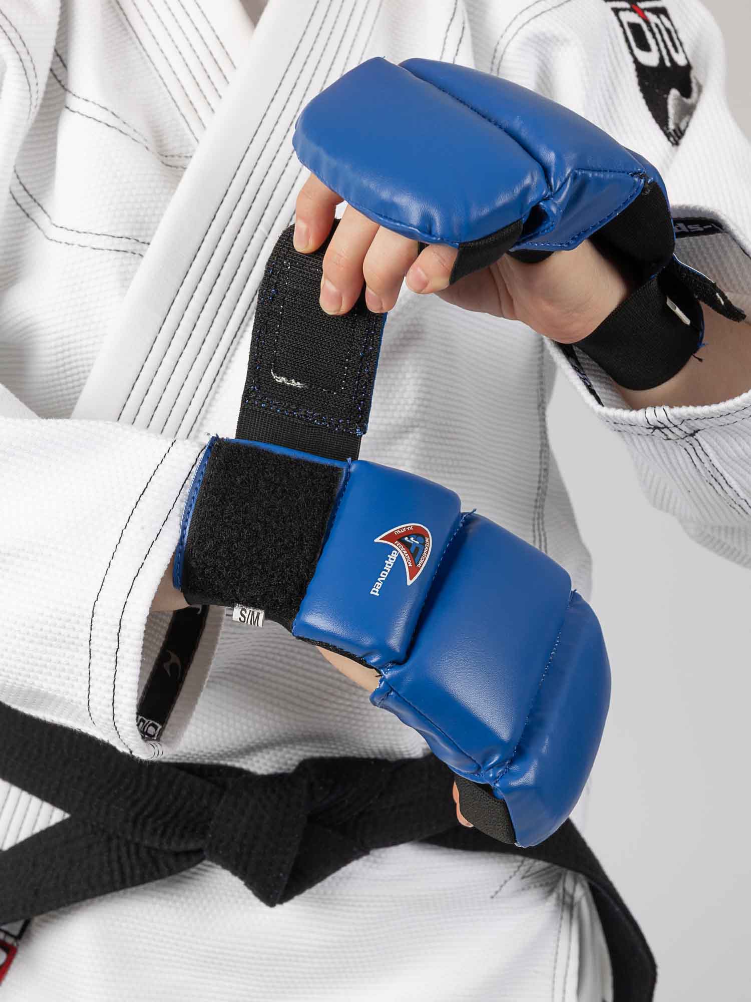 Schutzhandschuh, Schlaghandschuh, Kampfsport, Taekwondo/Judo-Schiene, blaue Handschuhe