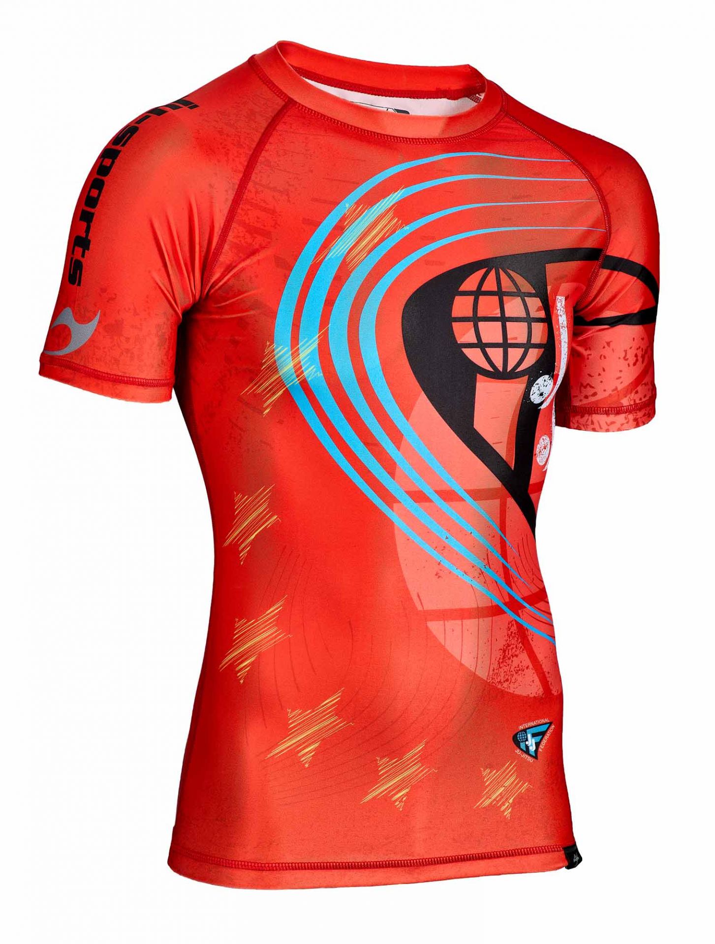 Rashguard shortsleeve red - JJIF approved with national code