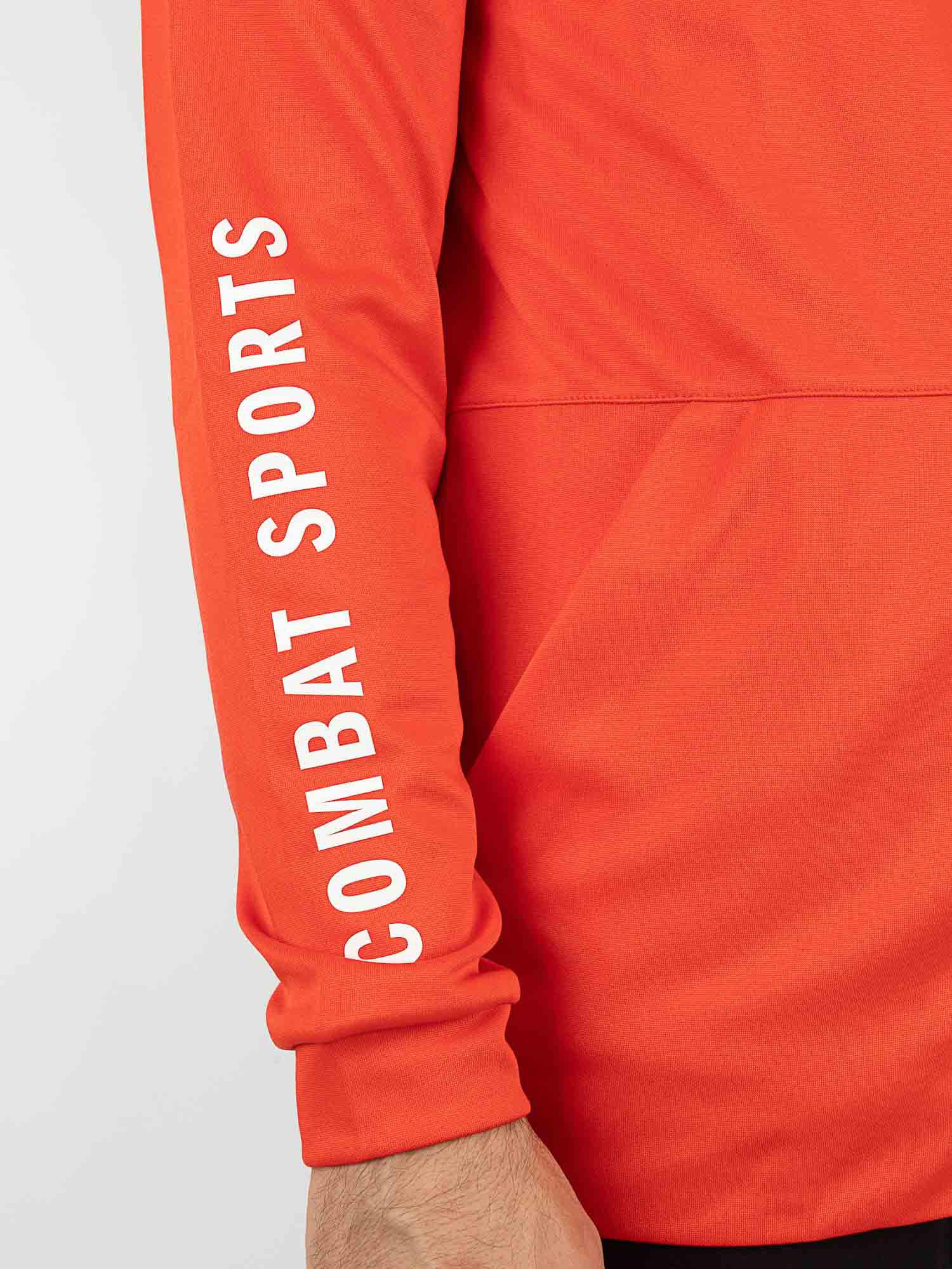 Hoodie, Lange Ärmel, Orange, Sporttop, Aufdruck