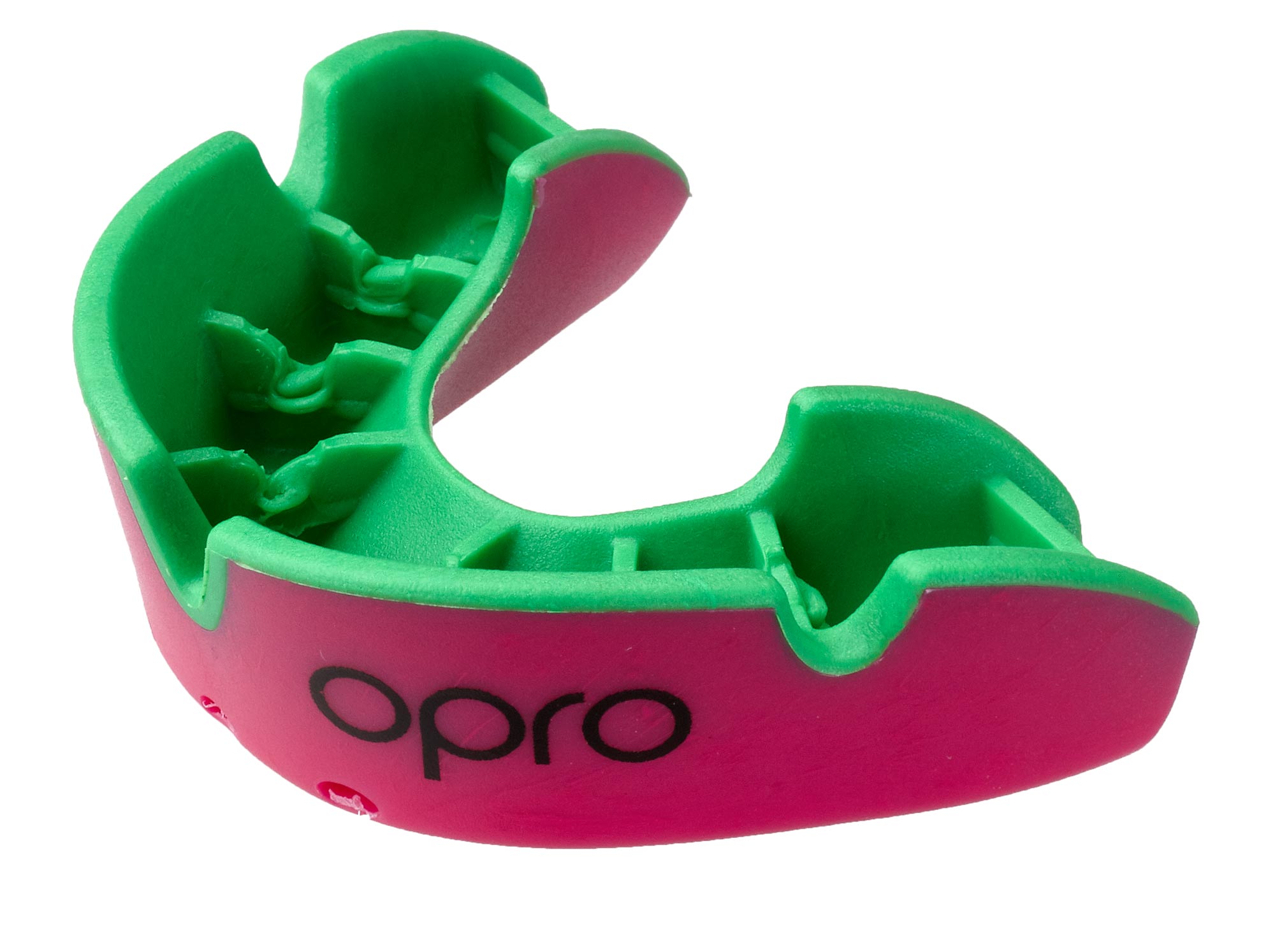 OPRO Zahnschutz Junior Silver - Pink/Fl. Green