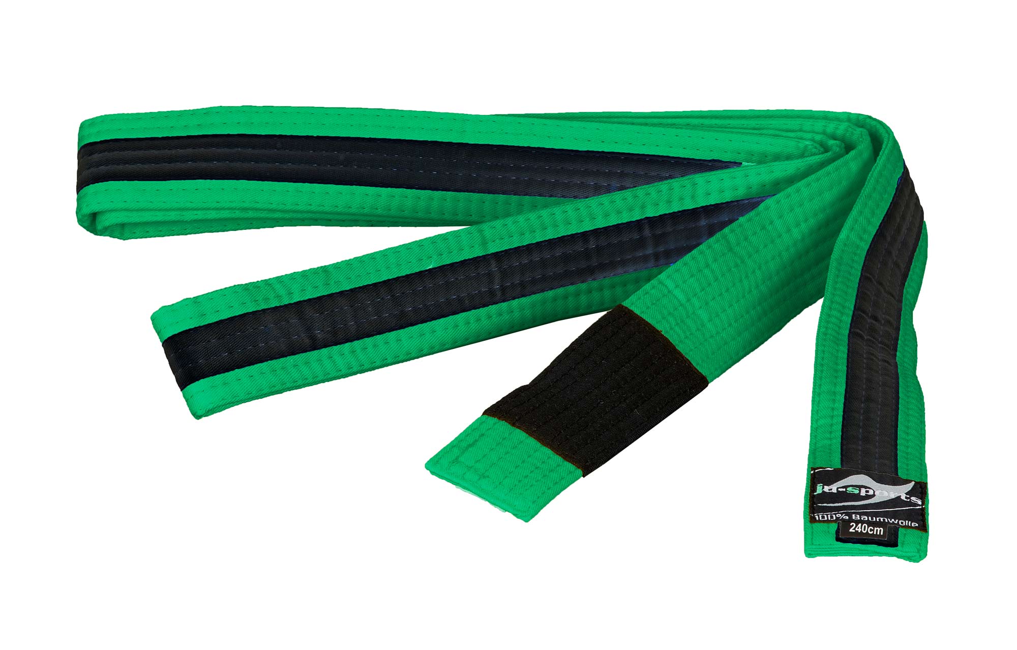 Ju-Sports BJJ Kindergürtel grün mit schwarzem Streifen