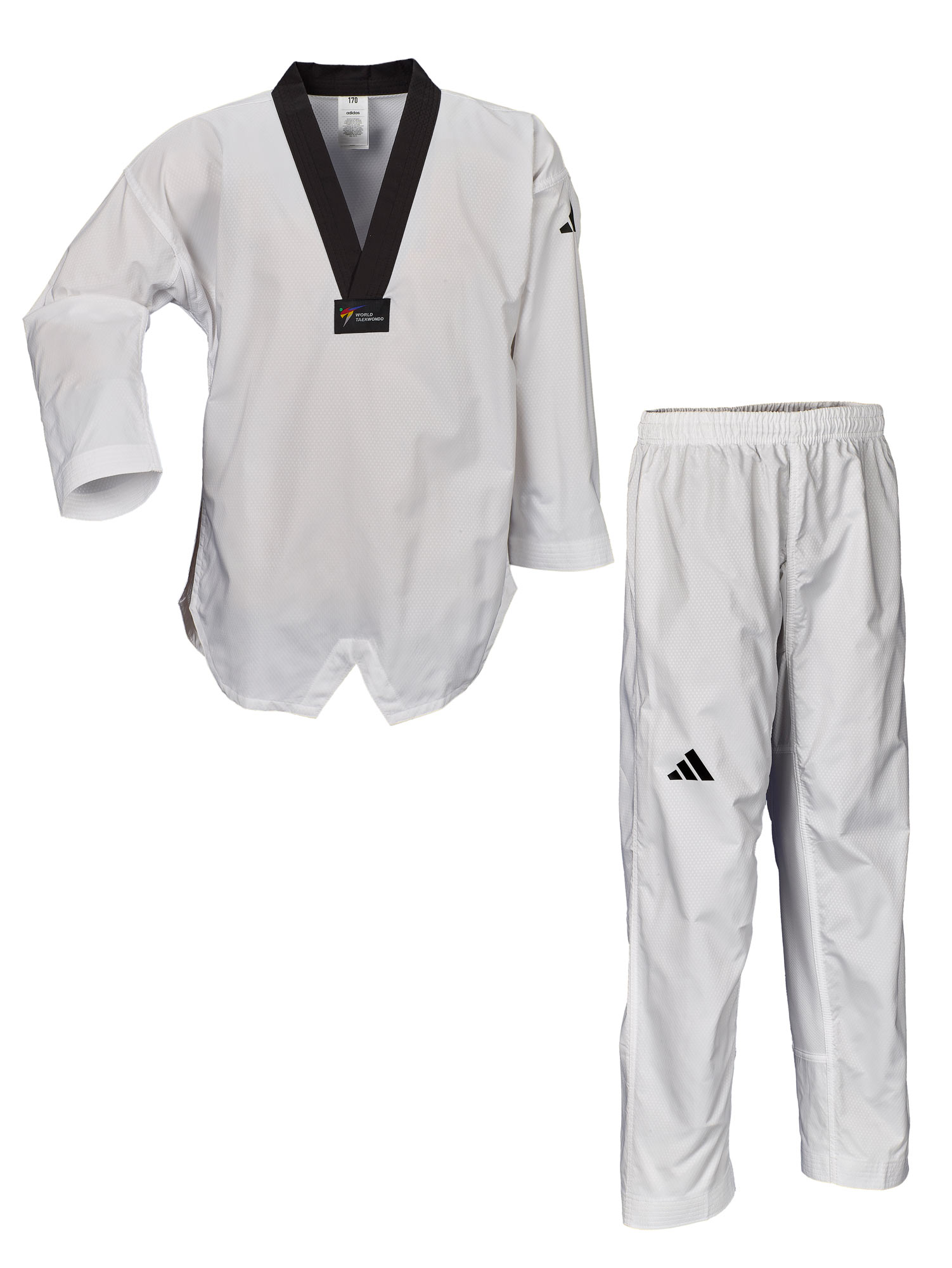 adidas Taekwondoanzug, adi Fighter Eco WT, schwarzes Revers