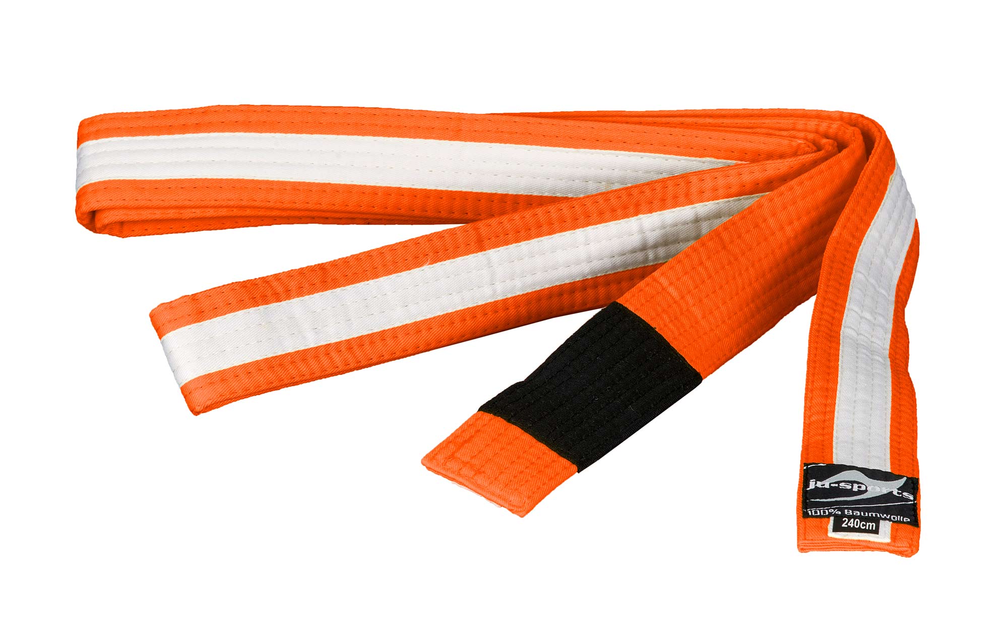 Ju-Sports BJJ Kindergürtel orange mit weißem Streifen