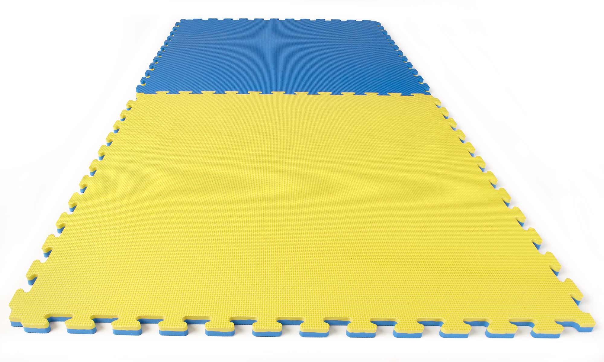 Reversible Jigsaw Mat Econo Crosstexture 1 x 1 m x 2 cm blue/yellow