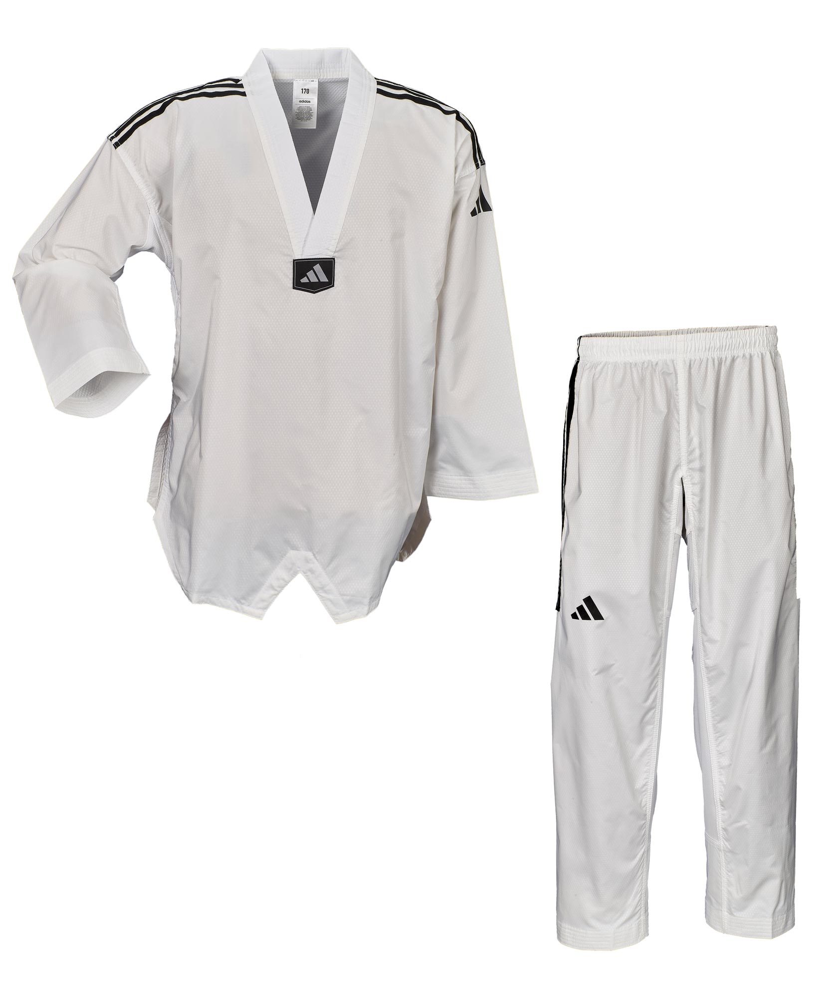 adidas TKD dobok Fighter eco with stripes, white collar