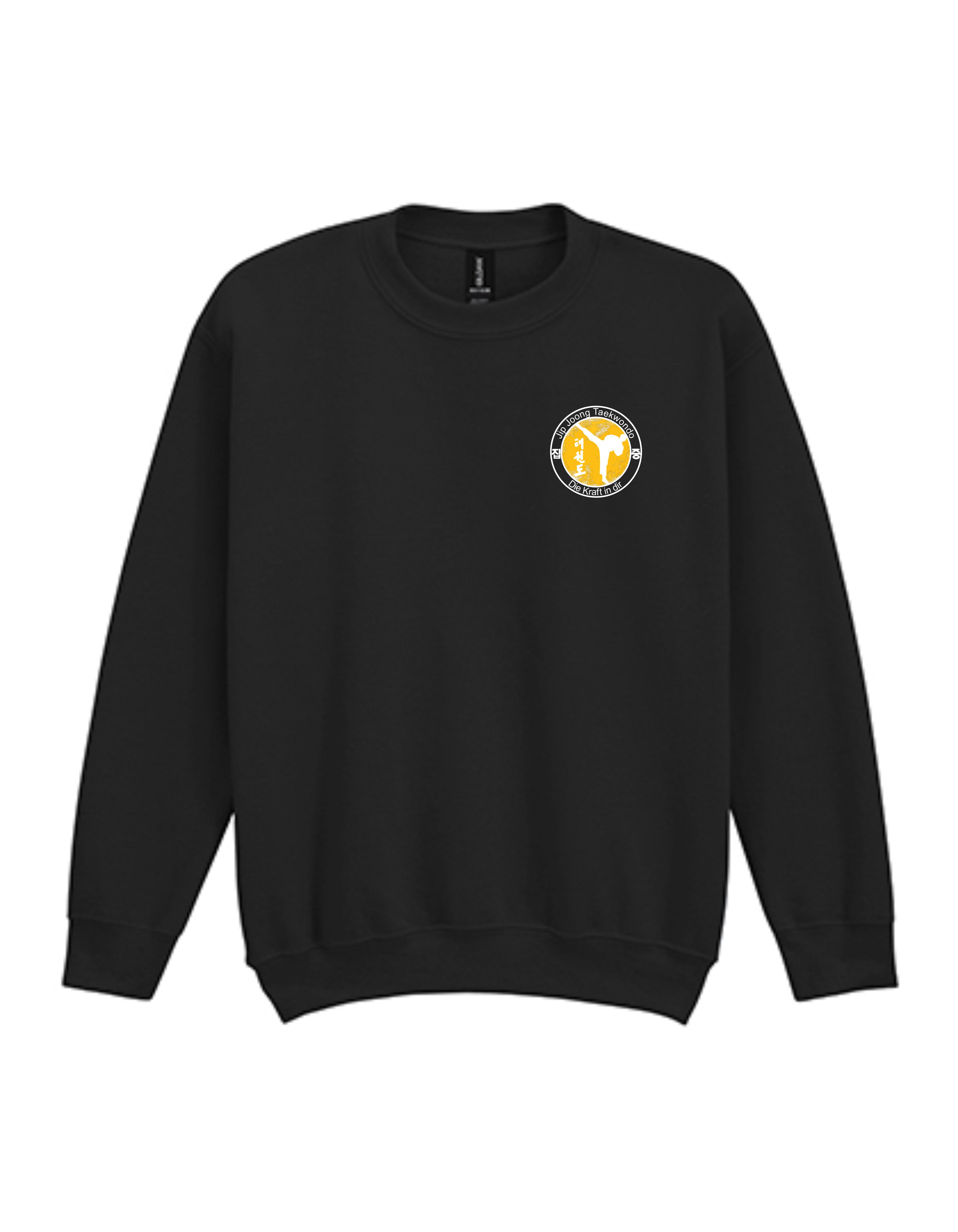 Sweatshirt, Schwarz, Rundhals, Mini-Logo, Hoodie-ähnlich
