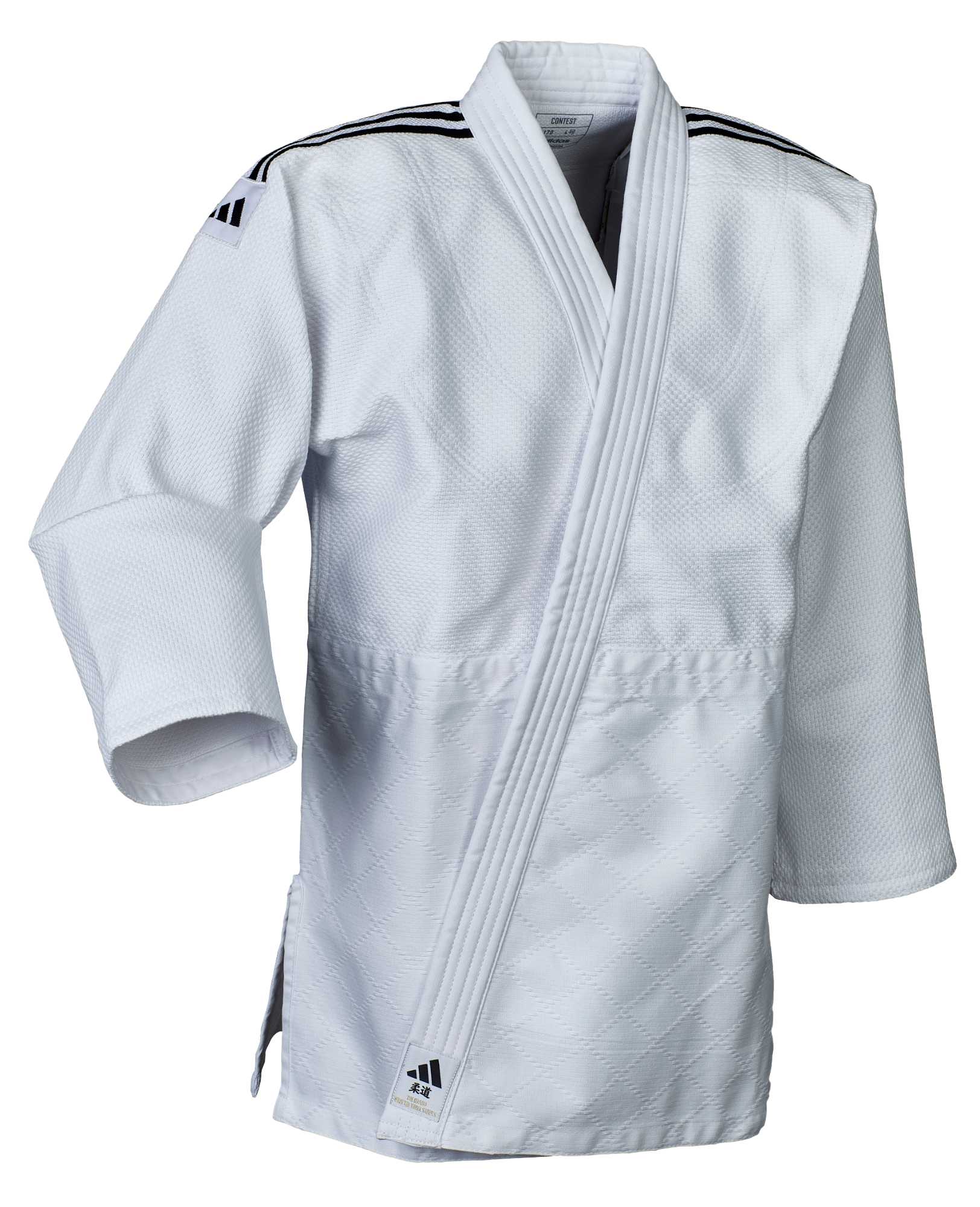 adidas Judo-Anzug Contest weiß/schwarze Streifen, J650