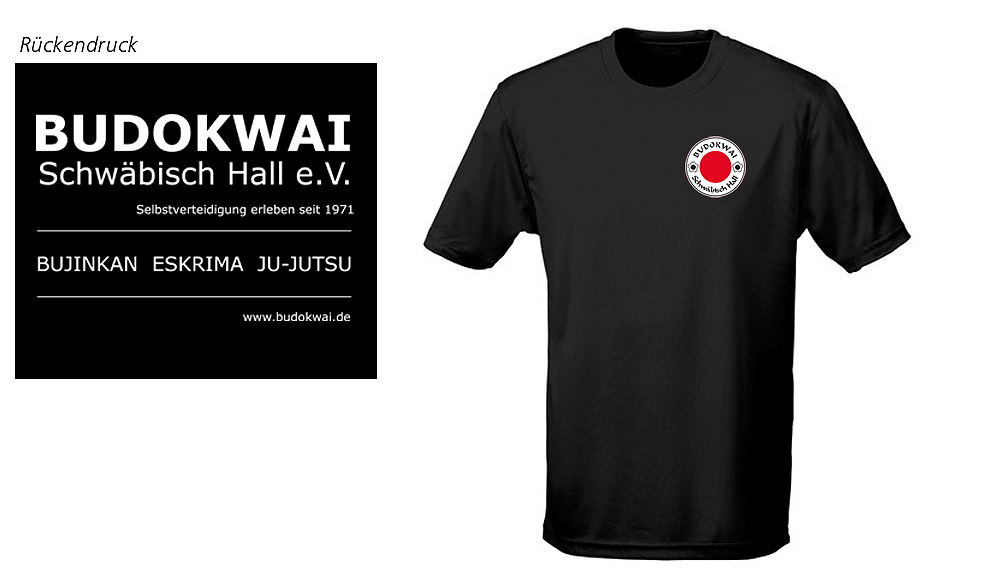 T-Shirt schwarz, Budokwai Schwäbisch Hall e.V. Vereinsedition