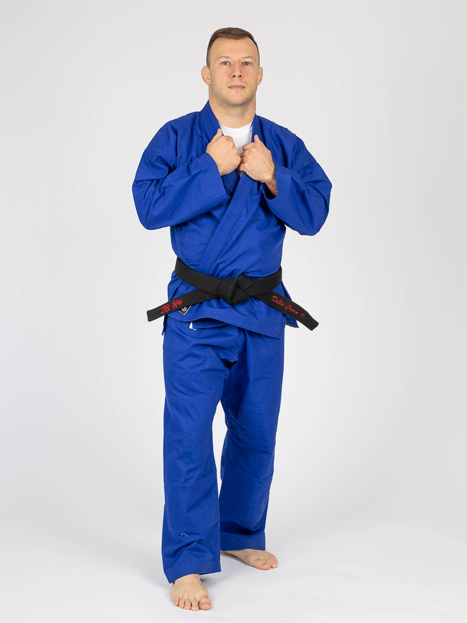 Judoe, Judo-Anzug, Blau, Gürtel, Körperhaltung