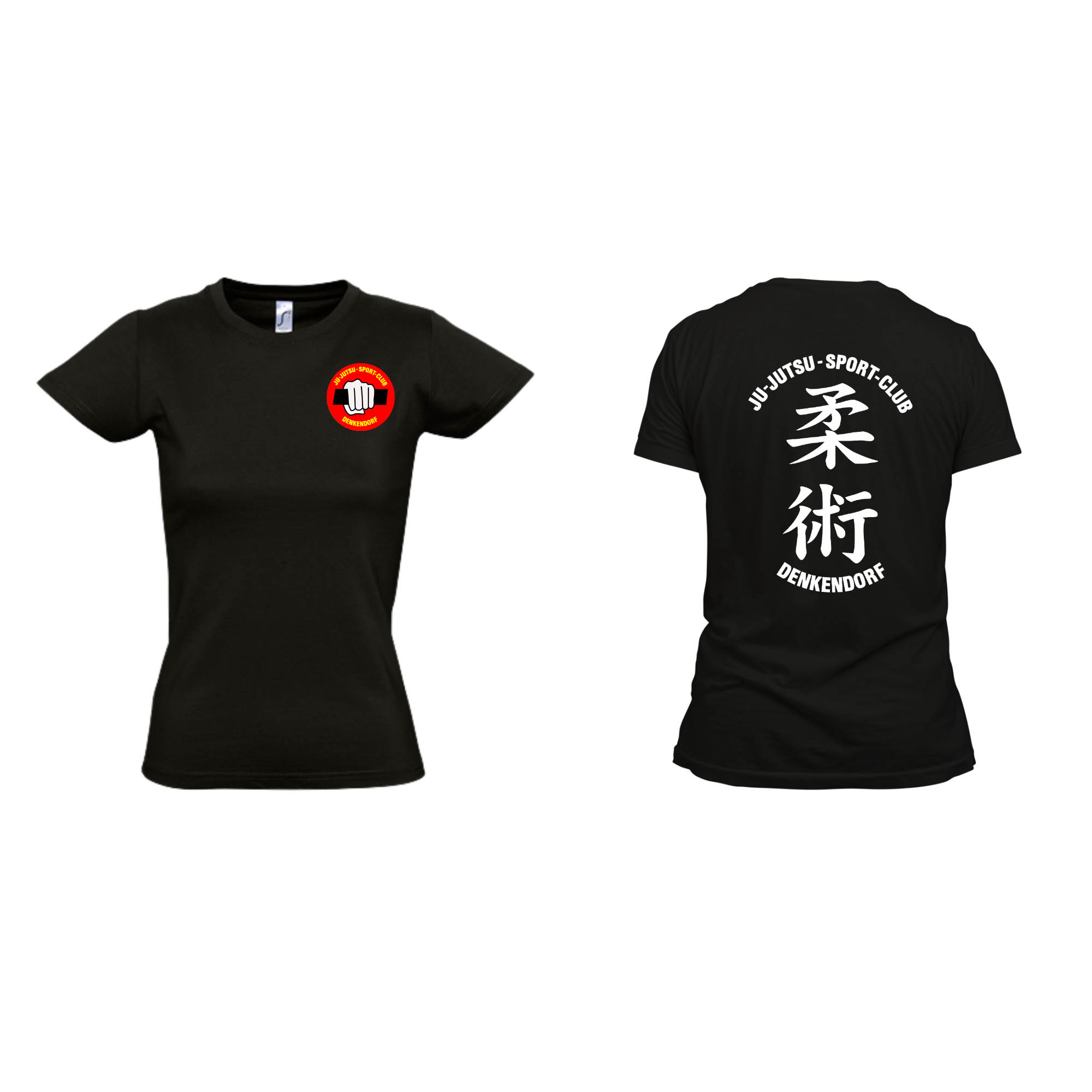 T-Shirt, Schwarz, Jiu-Jitsu, Logo, Denkendorf
