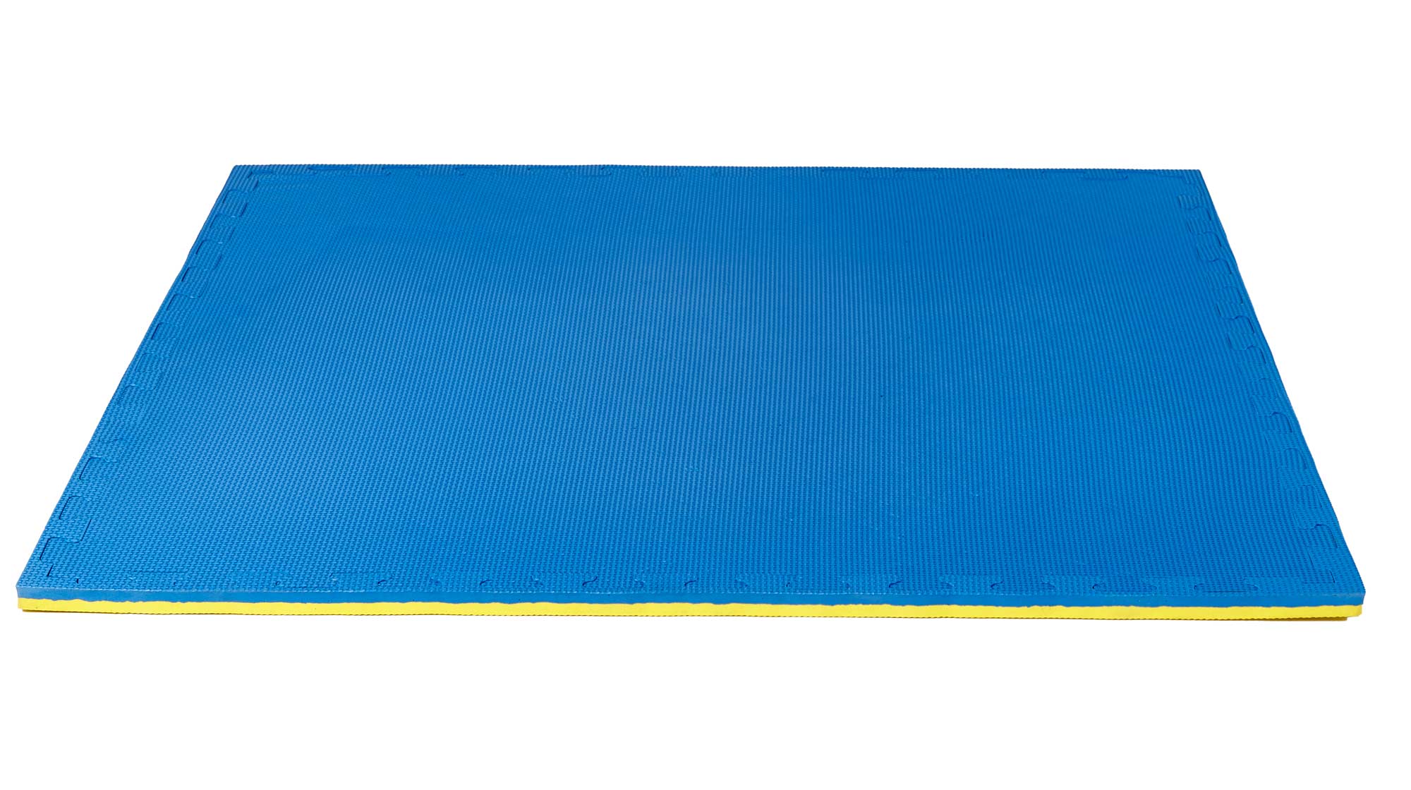 Reversible Jigsaw Mat Econo Crosstexture 1 x 1 m x 2 cm blue/yellow