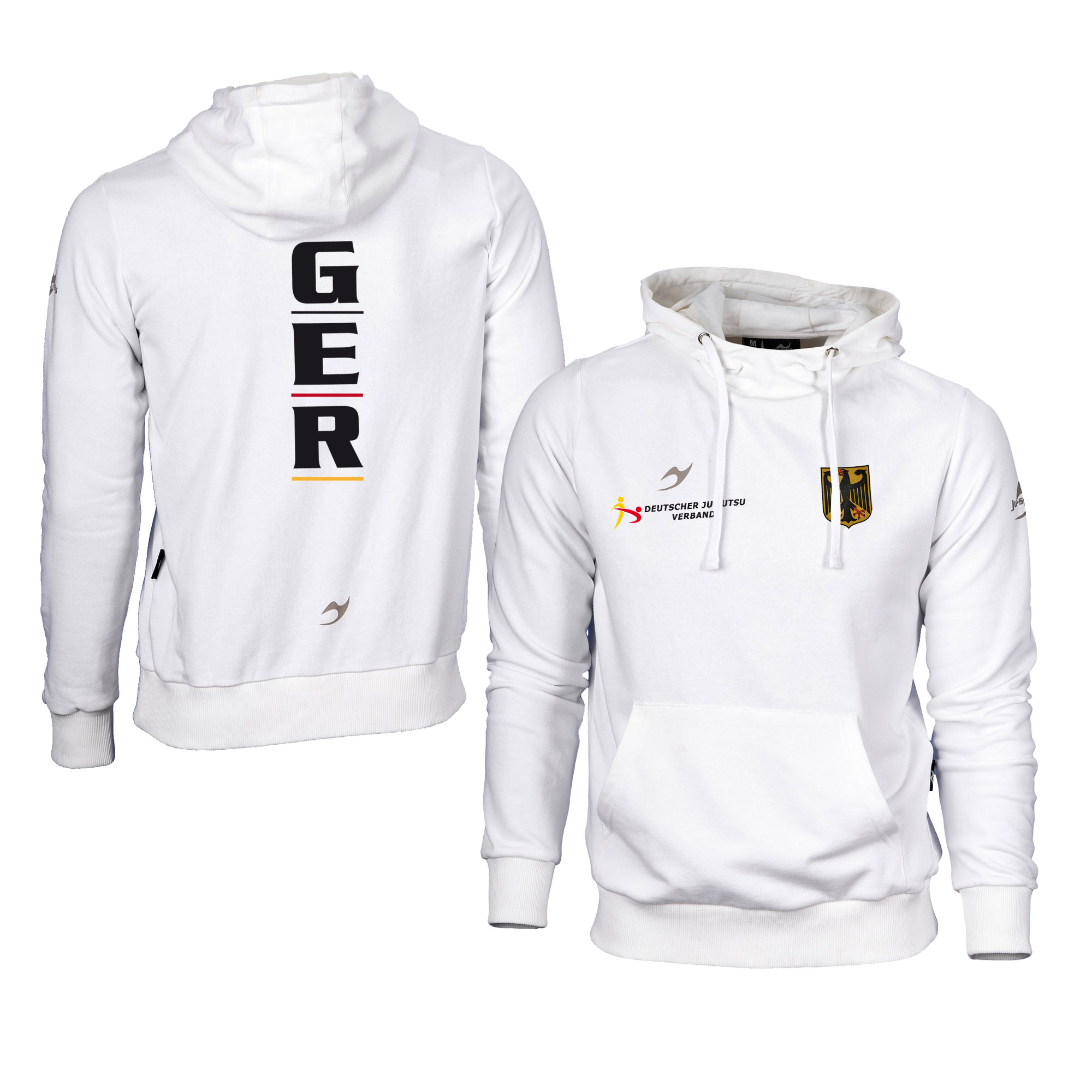 C3 Hoody weiß incl. Druck: GER & Adler