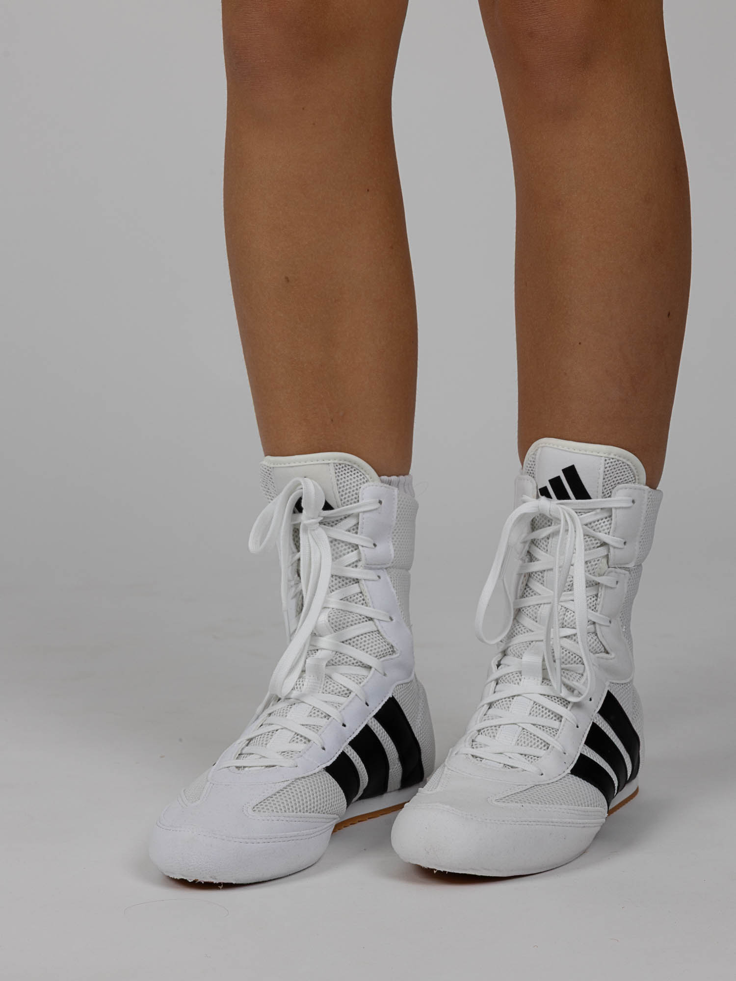 Sneaker, Hochtop, Weiß, Mesh, Dreistreifen