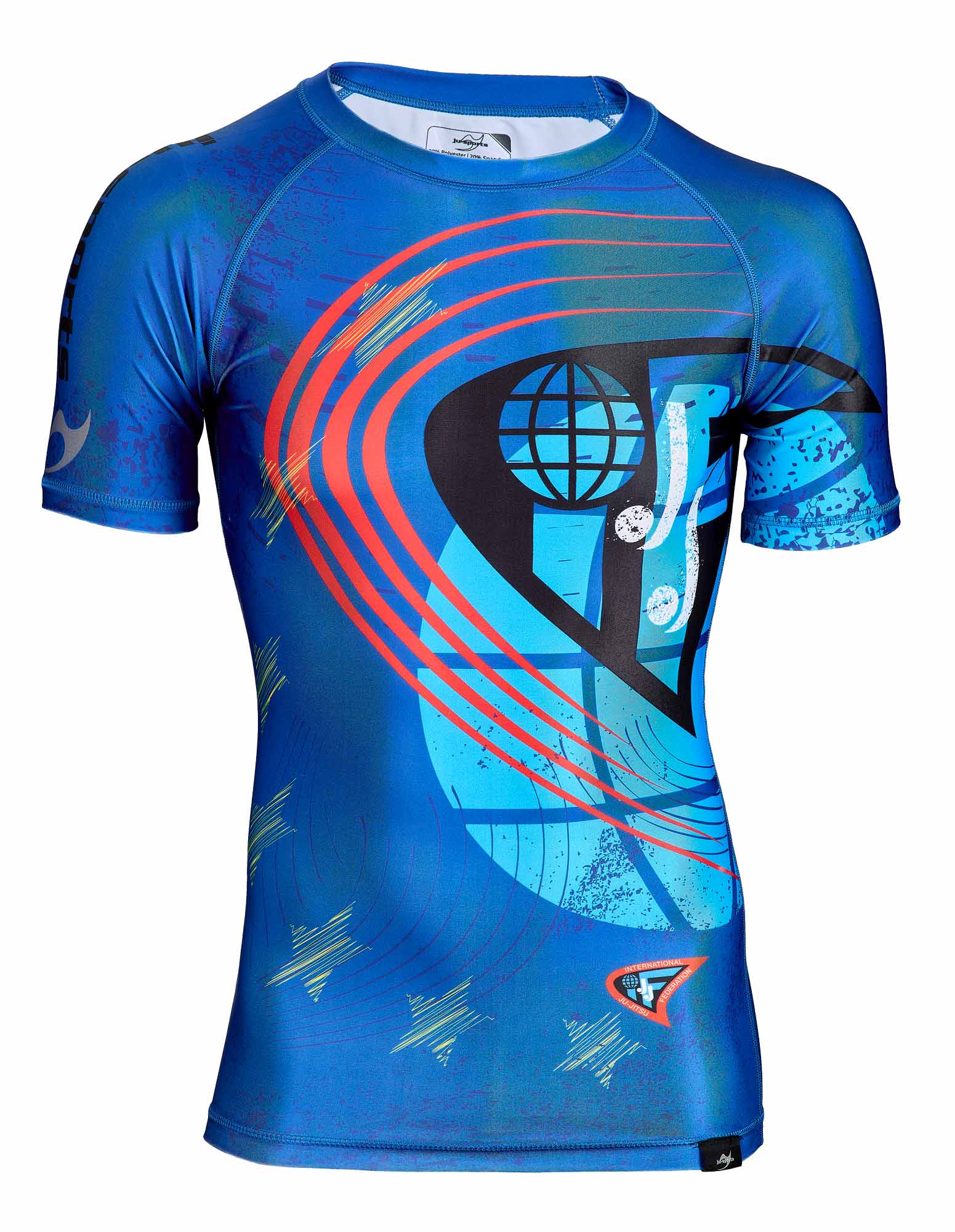 Rashguard shortsleeve blue - JJIF approved 