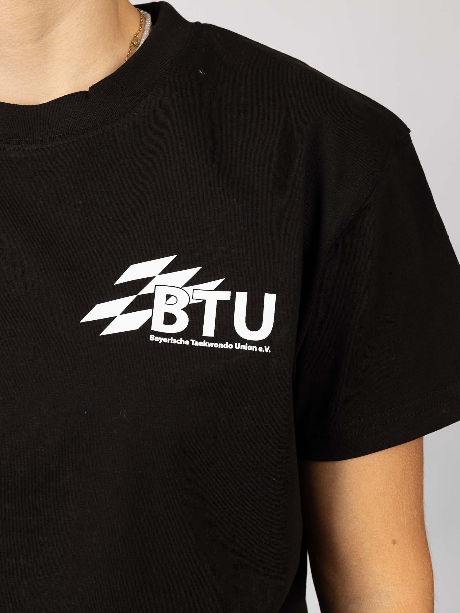 T-Shirt, Schwarz, Logo, Kurzarm, BTU