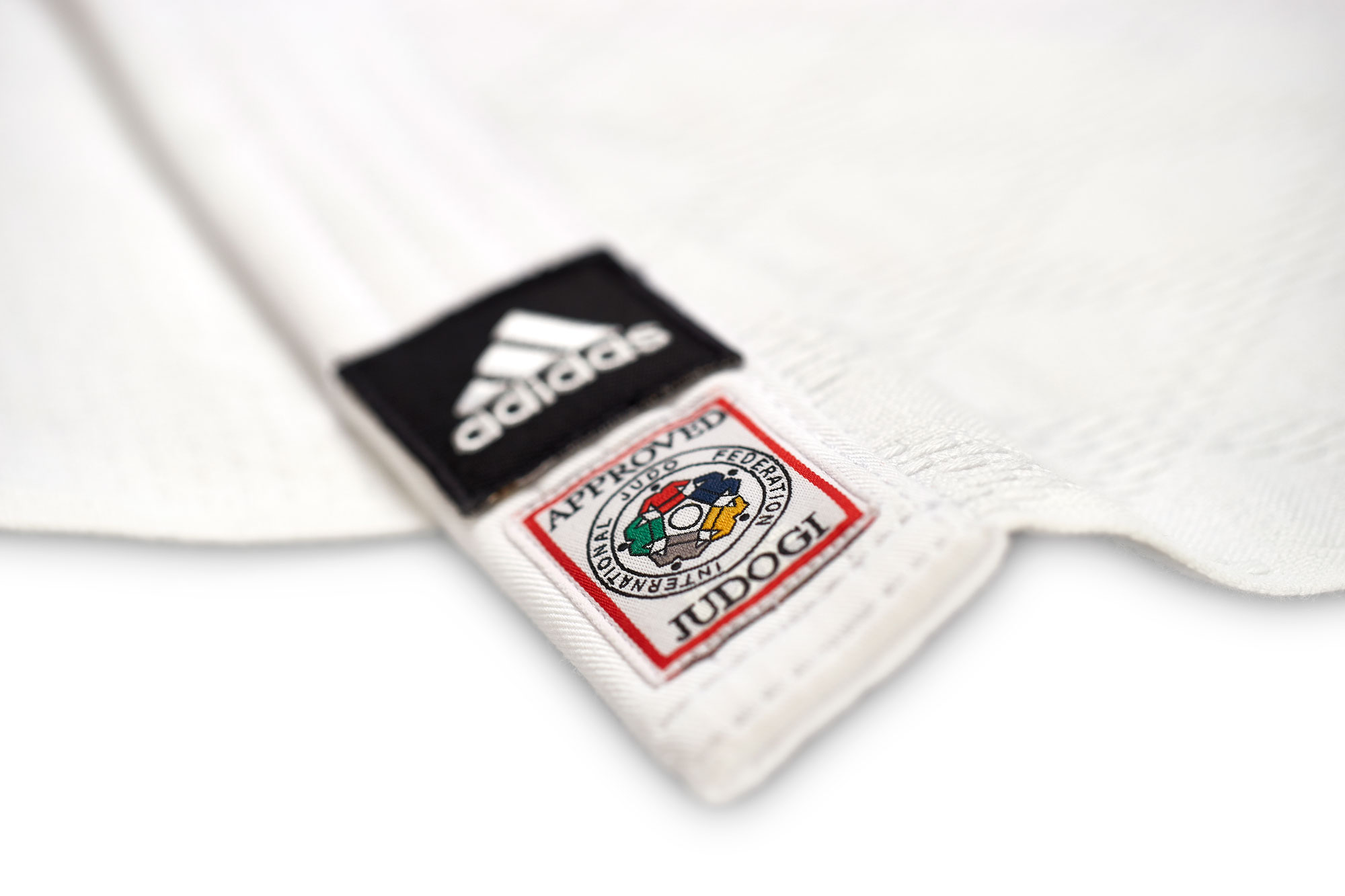 adidas Judoanzug CHAMPION II IJF, weiß/schwarze Streifen, JIJF