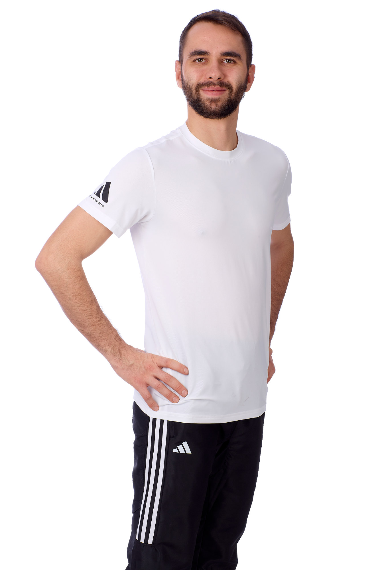 adidas Promo-T-Shirt light weiß/schwarz, adiTSG2V2CS