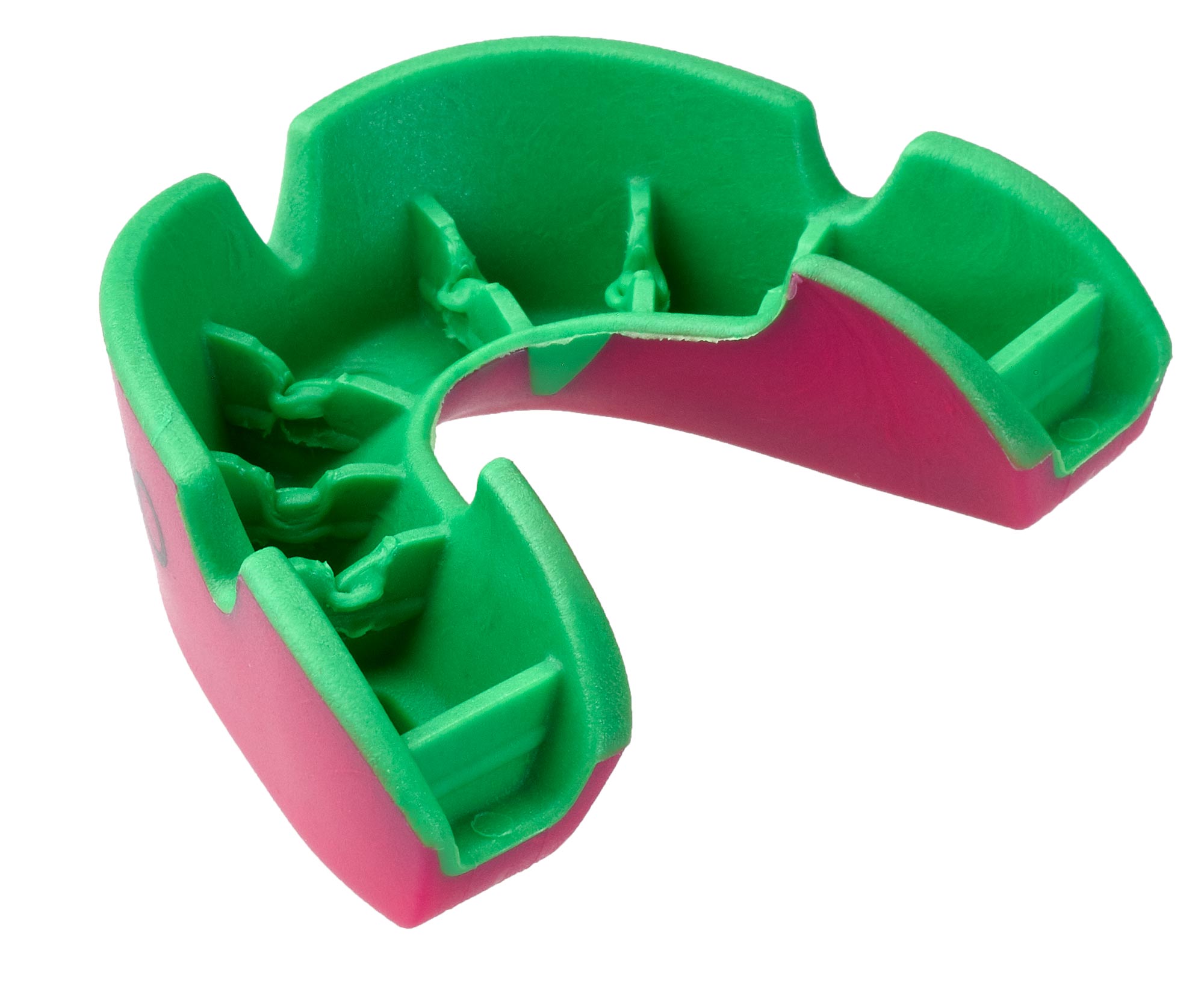 OPRO Mouthguard Silver Level Junior pink/ fluorescent green