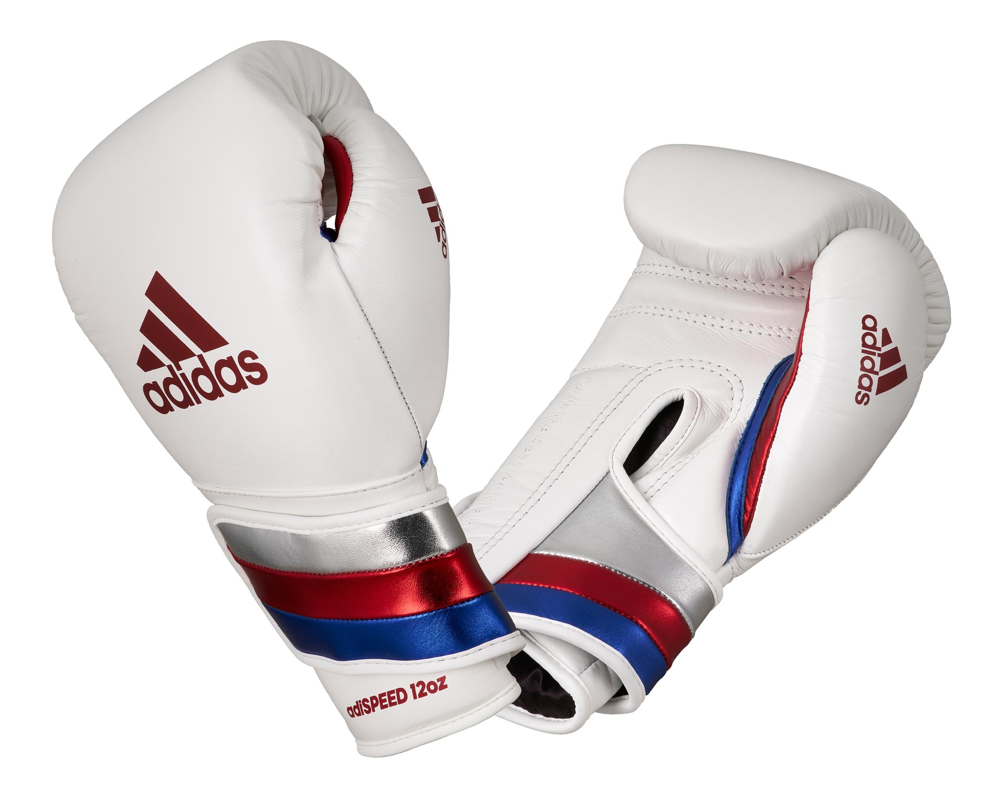 adidas adispeed strap up boxing gloves white/blue/red, ADISBG501PRO