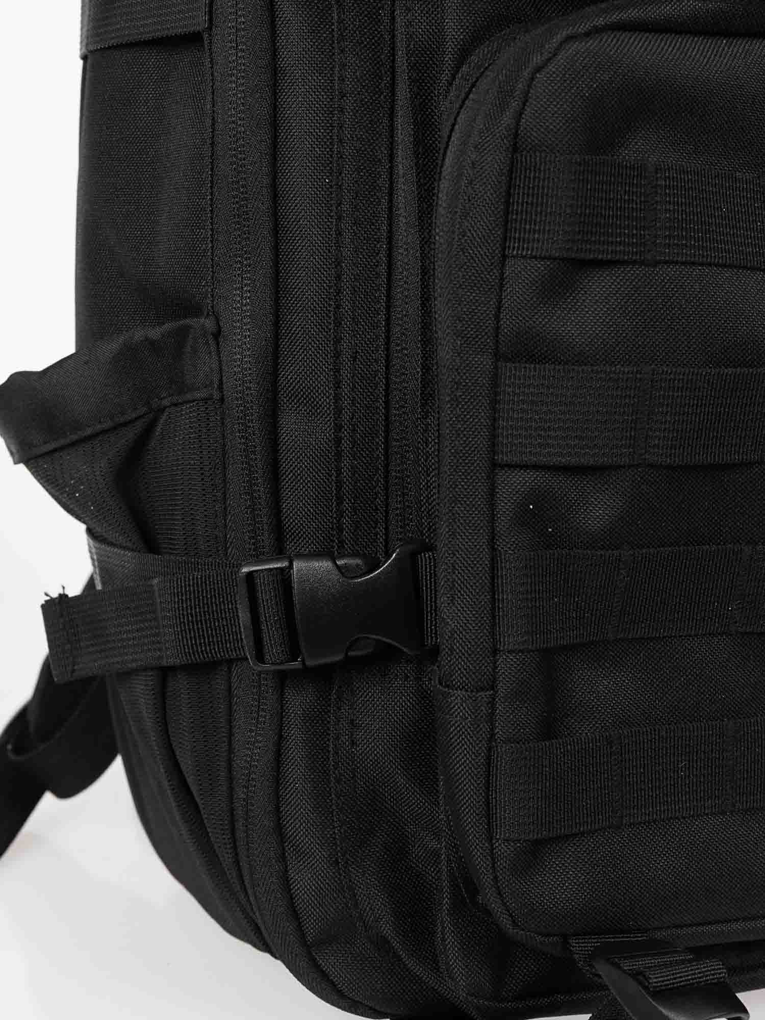 Rucksack, Gurt, Schnalle, Molle-System, Schwarz