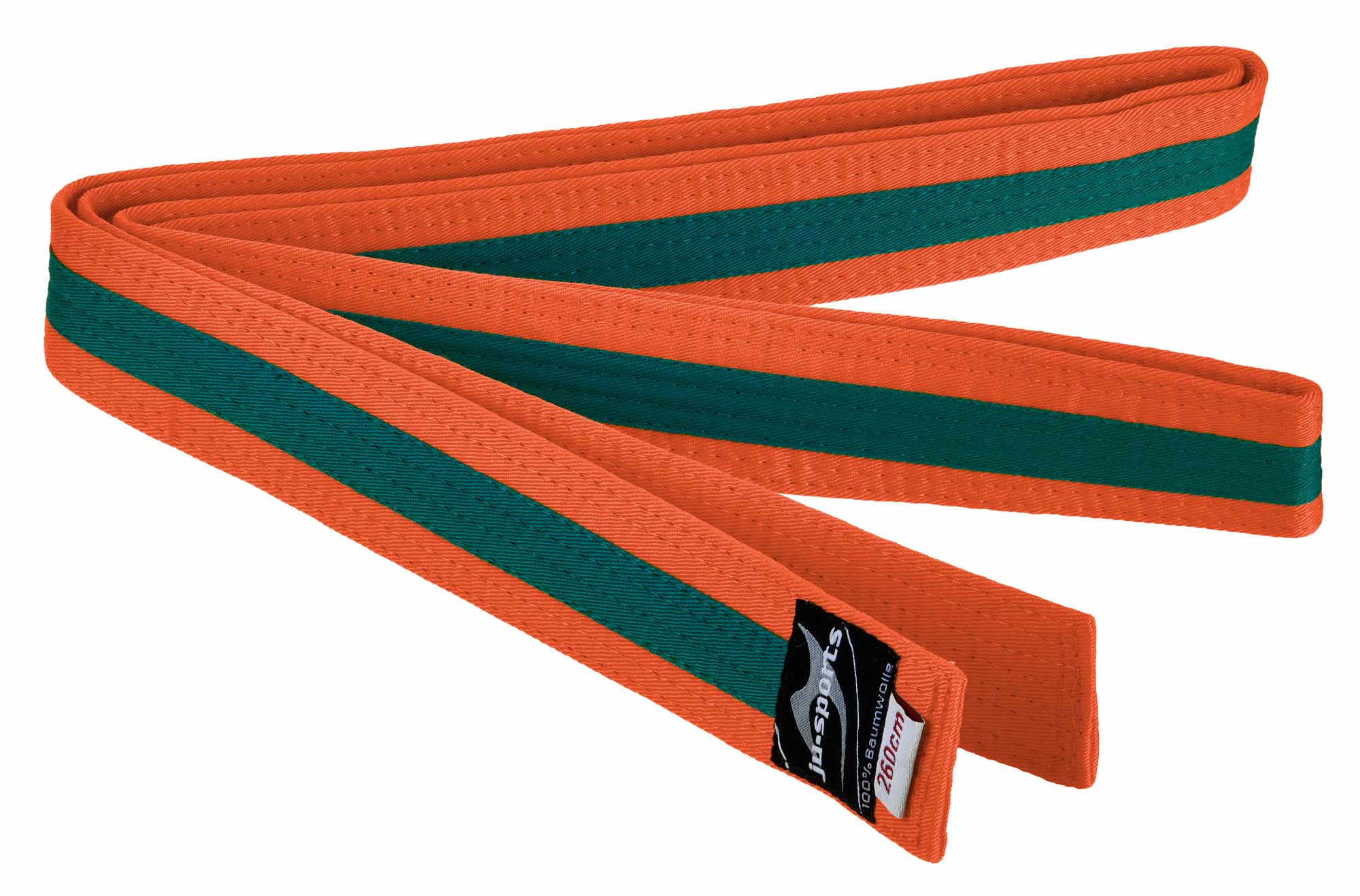 Ju-Sports budo belt orange/green/orange
