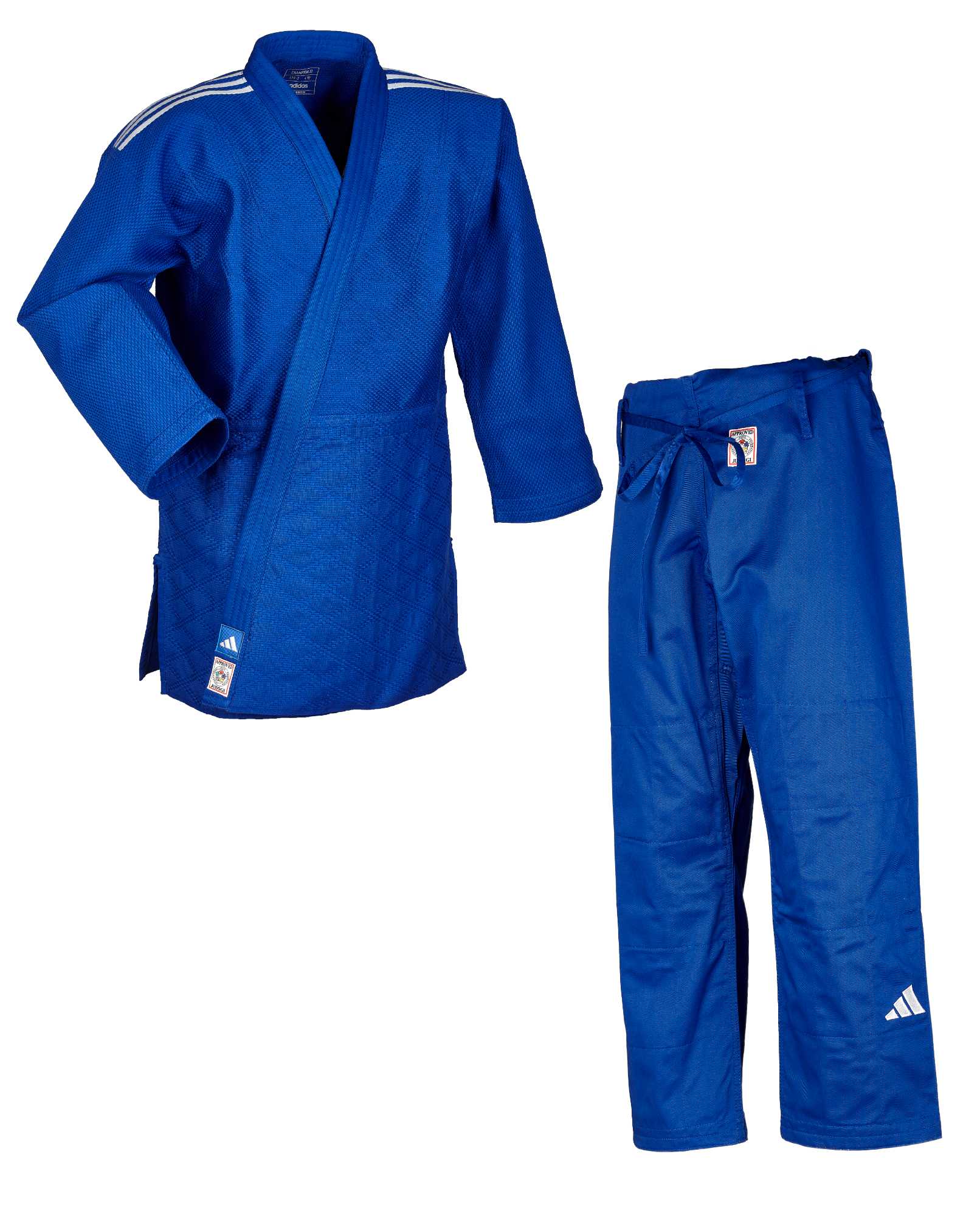 adidas Judoanzug CHAMPION III IJF - Model 1 blau/weiße Streifen JIJFBS