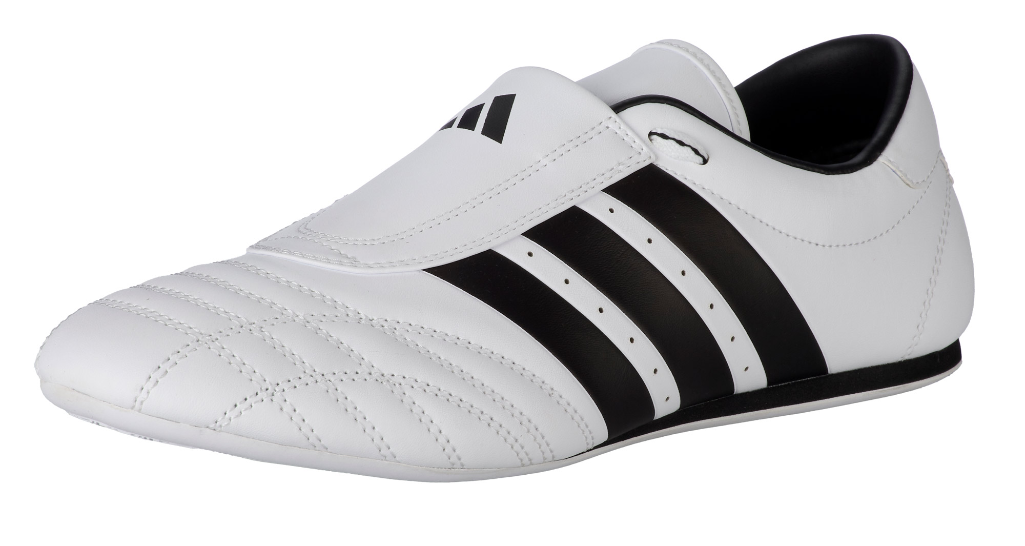 Schuh, Schuhoberteil?, Sneaker?, Slipper?, Klettverschluss?, Schuh weiß, Streifen Schwarz, Adidas-ähnlich